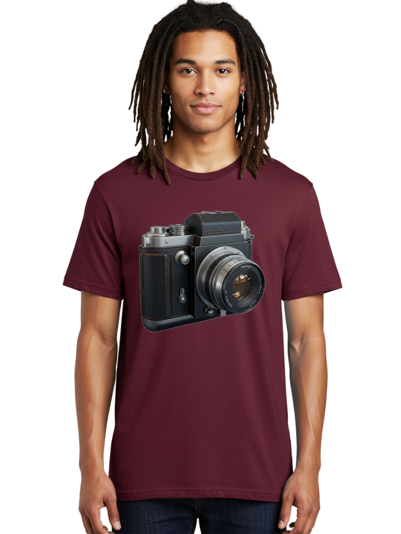 Leica-M6 Men'S Graphic Tee, 100% Cotton, Comfortable Casual Summer Wear, Machine Washable, Vintage Camera, Black Leather, Silver Accents, High-End Photography Equipment, Classic Design, Film Camera, Leica M6, Photography Gear, Retro Style Bae485