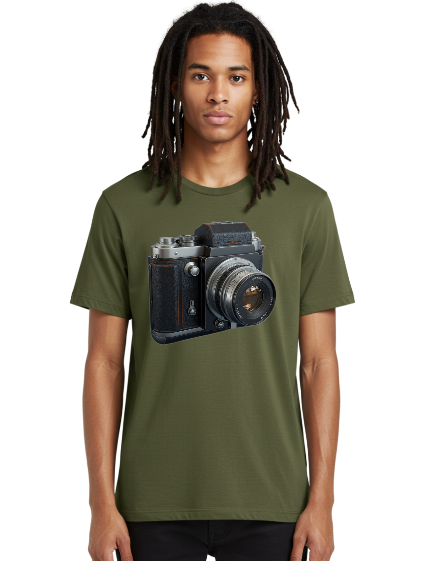 Leica-M6 Men'S Graphic Tee, 100% Cotton, Comfortable Casual Summer Wear, Machine Washable, Vintage Camera, Black Leather, Silver Accents, High-End Photography Equipment, Classic Design, Film Camera, Leica M6, Photography Gear, Retro Style Bae485