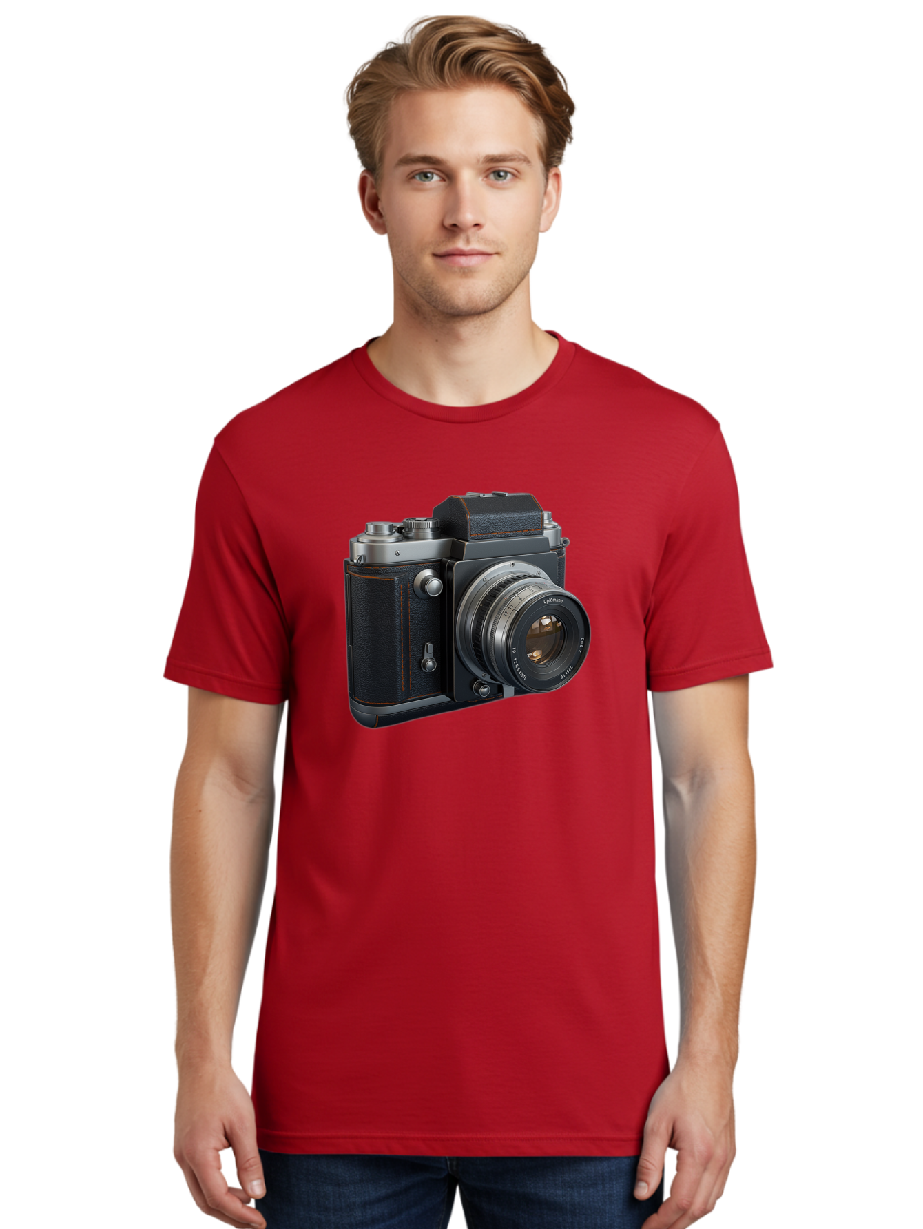 Leica-M6 Men'S Graphic Tee, 100% Cotton, Comfortable Casual Summer Wear, Machine Washable, Vintage Camera, Black Leather, Silver Accents, High-End Photography Equipment, Classic Design, Film Camera, Leica M6, Photography Gear, Retro Style Bae485