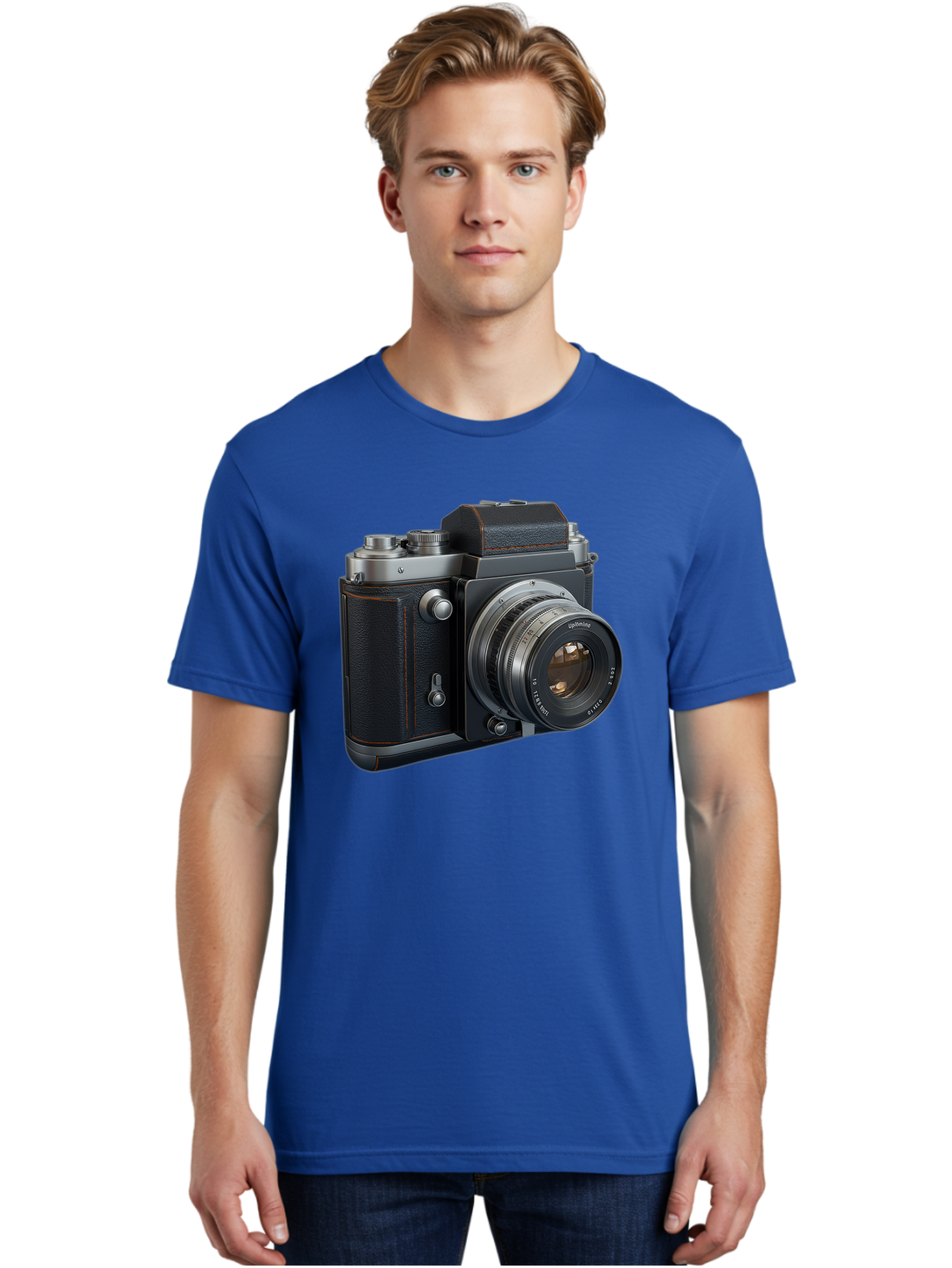 Leica-M6 Men'S Graphic Tee, 100% Cotton, Comfortable Casual Summer Wear, Machine Washable, Vintage Camera, Black Leather, Silver Accents, High-End Photography Equipment, Classic Design, Film Camera, Leica M6, Photography Gear, Retro Style Bae485