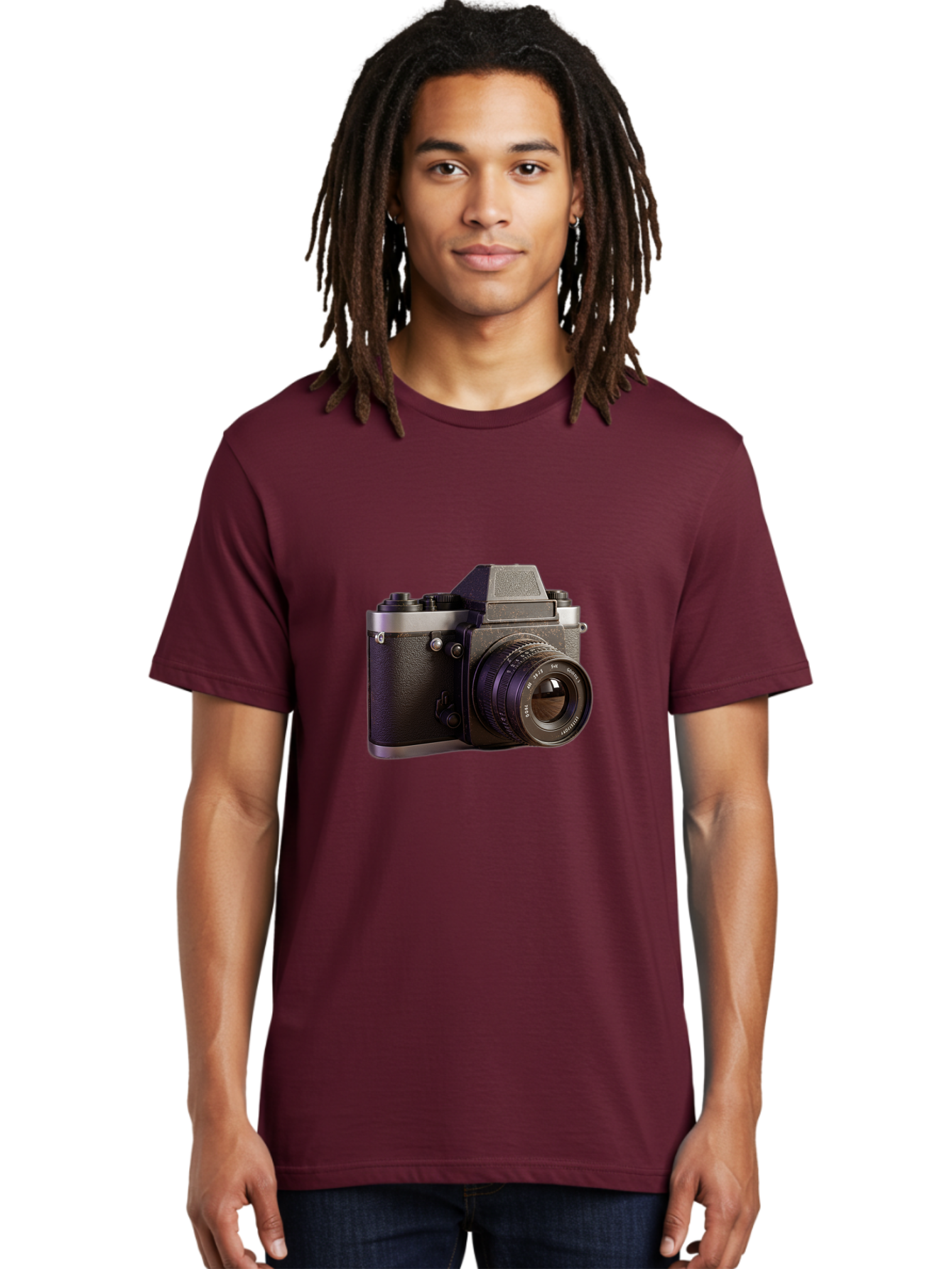Mamiya-Camera Men'S Graphic Tee, 100% Cotton, Comfortable Casual Summer Wear, Machine Washable, Classic Camera, Vintage Photography, Retro Style, Film Camera, Mc Jupiter 37A, Manual Lens, 135Mm F3.5, Photography Equipment, Camera Lens Bae488