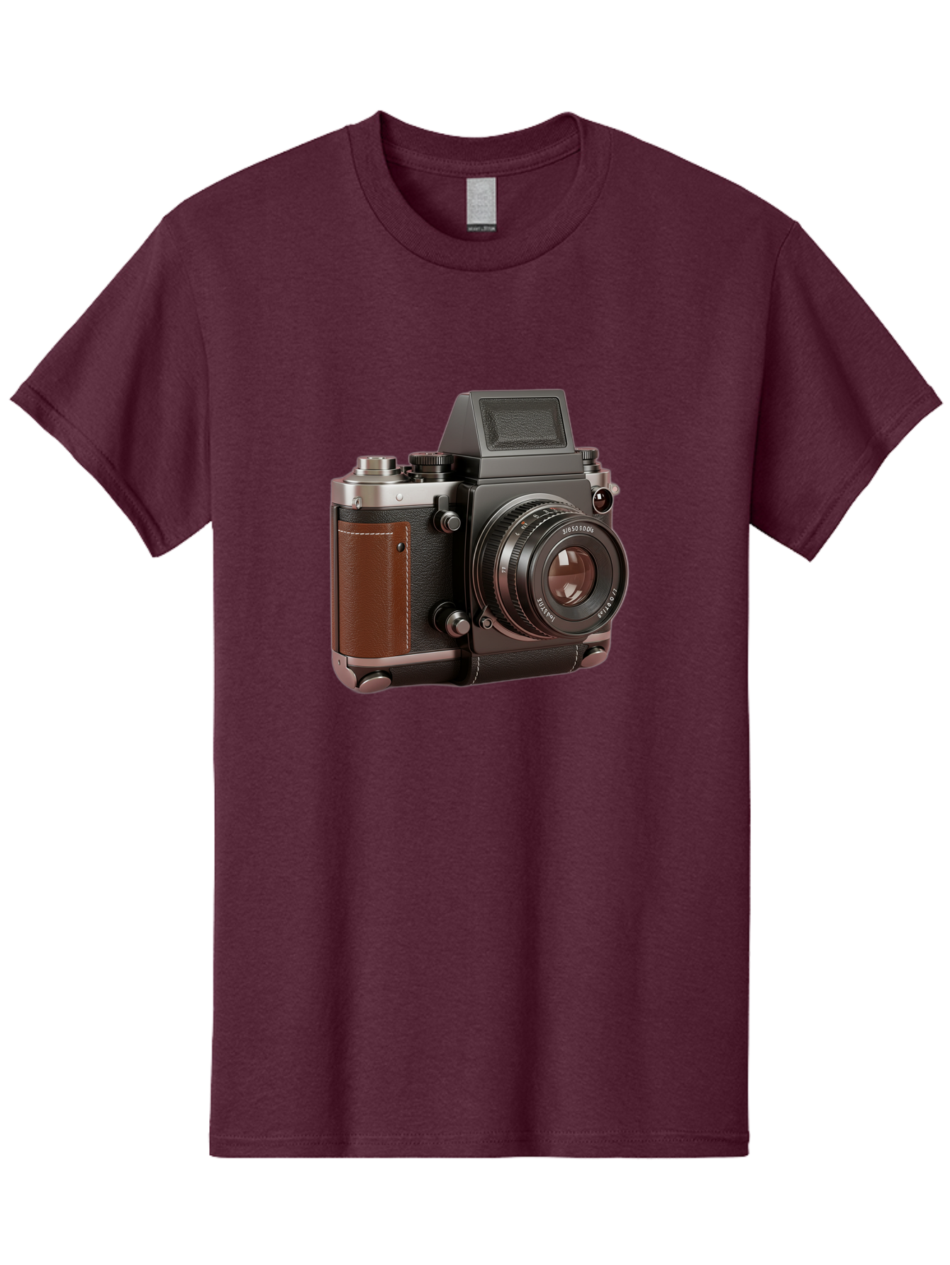 Mamiya-Sekor-50Mm-F-1-7-Lens-On-Camera-Body Men'S Graphic Tee, 100% Cotton, Comfortable Casual Summer Wear, Machine Washable, Hasselblad 500C Camera, Medium Format Camera, Hasselblad Lens, Photography Equipment, Vintage Camera, Classic Design, Bae489