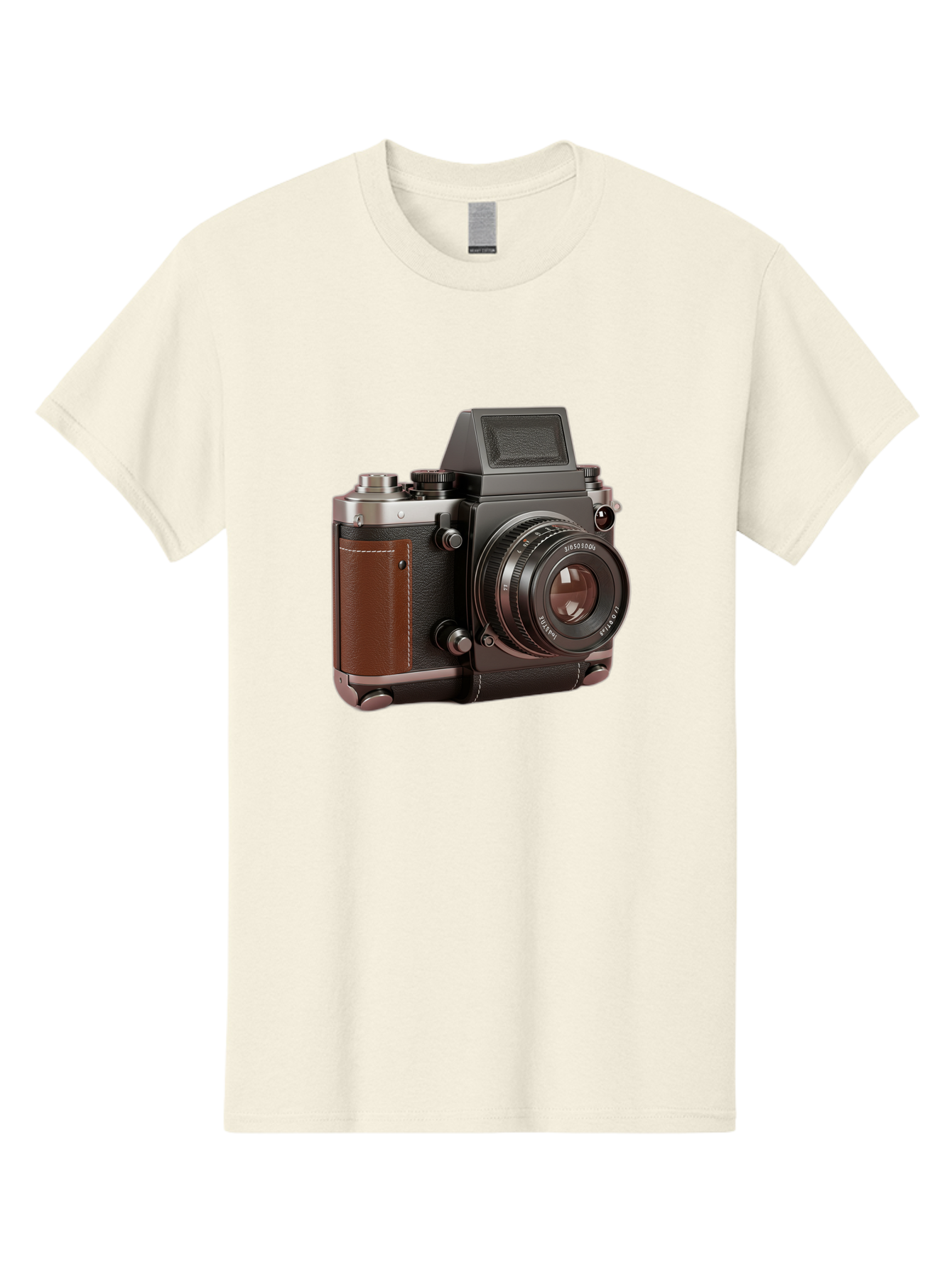 Mamiya-Sekor-50Mm-F-1-7-Lens-On-Camera-Body Men'S Graphic Tee, 100% Cotton, Comfortable Casual Summer Wear, Machine Washable, Hasselblad 500C Camera, Medium Format Camera, Hasselblad Lens, Photography Equipment, Vintage Camera, Classic Design, Bae489