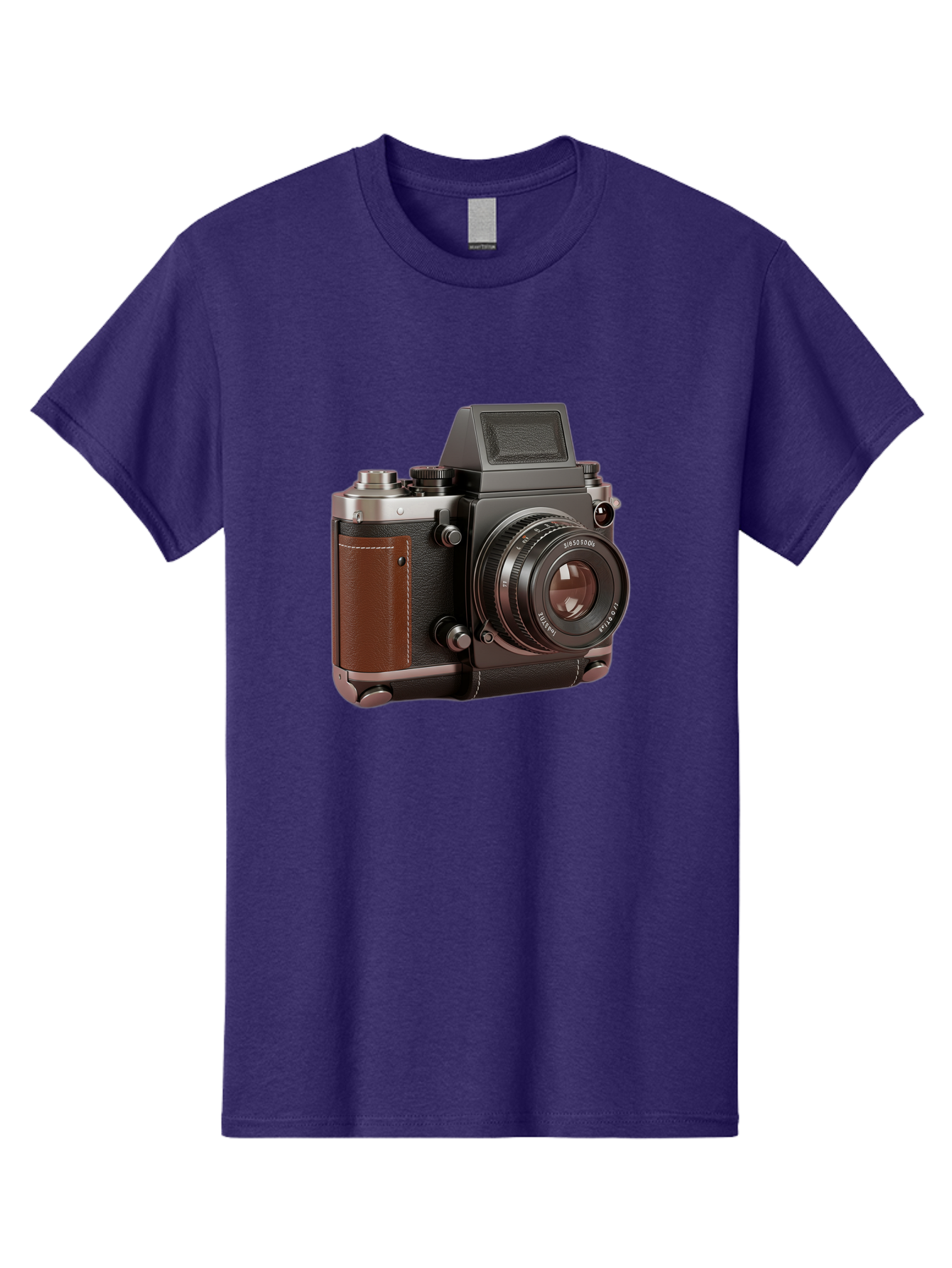 Mamiya-Sekor-50Mm-F-1-7-Lens-On-Camera-Body Men'S Graphic Tee, 100% Cotton, Comfortable Casual Summer Wear, Machine Washable, Hasselblad 500C Camera, Medium Format Camera, Hasselblad Lens, Photography Equipment, Vintage Camera, Classic Design, Bae489