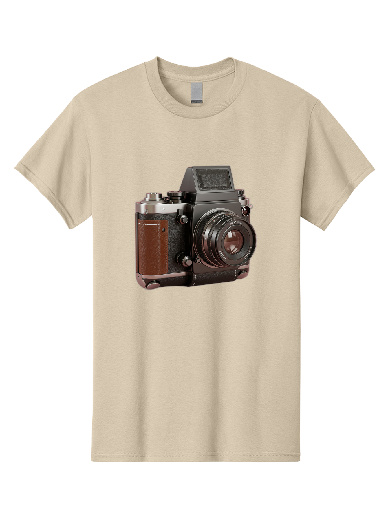 Mamiya-Sekor-50Mm-F-1-7-Lens-On-Camera-Body Men'S Graphic Tee, 100% Cotton, Comfortable Casual Summer Wear, Machine Washable, Hasselblad 500C Camera, Medium Format Camera, Hasselblad Lens, Photography Equipment, Vintage Camera, Classic Design, Bae489