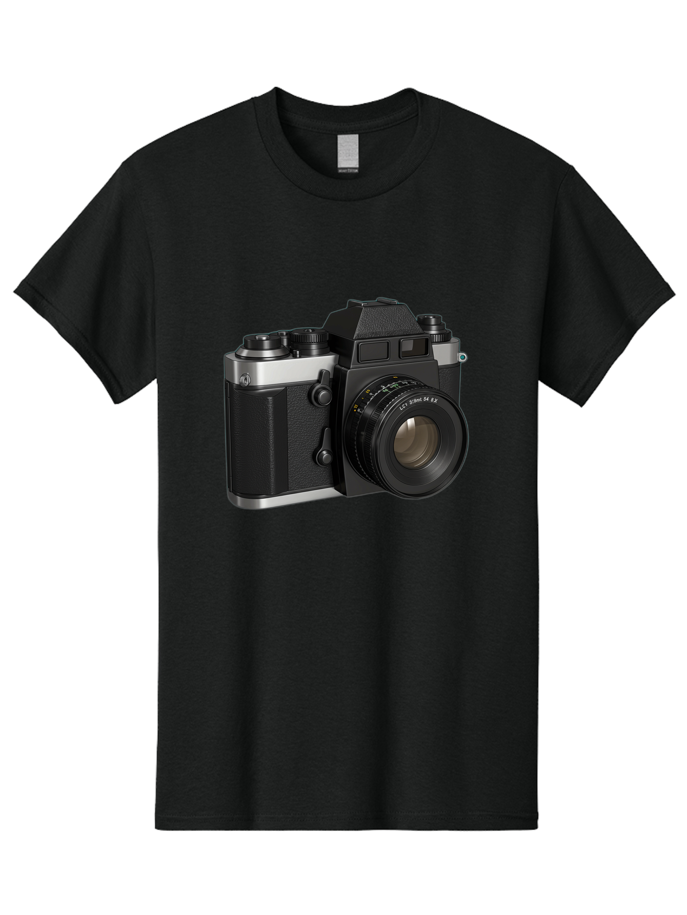 Mc-Lens-50Mm-F2 Men'S Graphic Tee, 100% Cotton, Comfortable Casual Summer Wear, Machine Washable, Vintage Camera, Photography Equipment, Film Camera, Classic Design, Black And Silver, Camera Lens, Photography Gear, Lc Ersin 28 Fx Lens Bae491