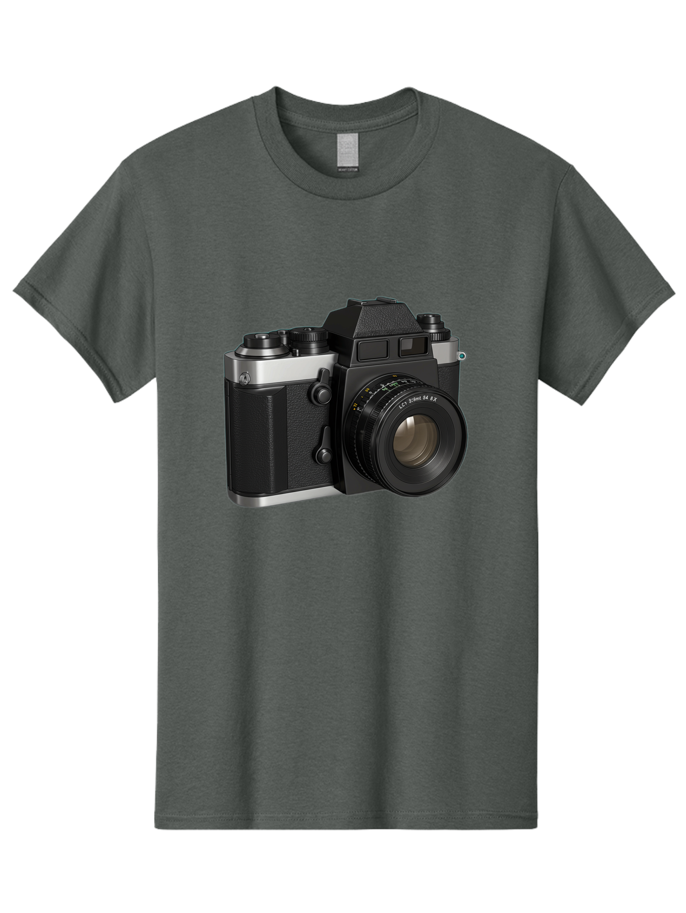 Mc-Lens-50Mm-F2 Men'S Graphic Tee, 100% Cotton, Comfortable Casual Summer Wear, Machine Washable, Vintage Camera, Photography Equipment, Film Camera, Classic Design, Black And Silver, Camera Lens, Photography Gear, Lc Ersin 28 Fx Lens Bae491