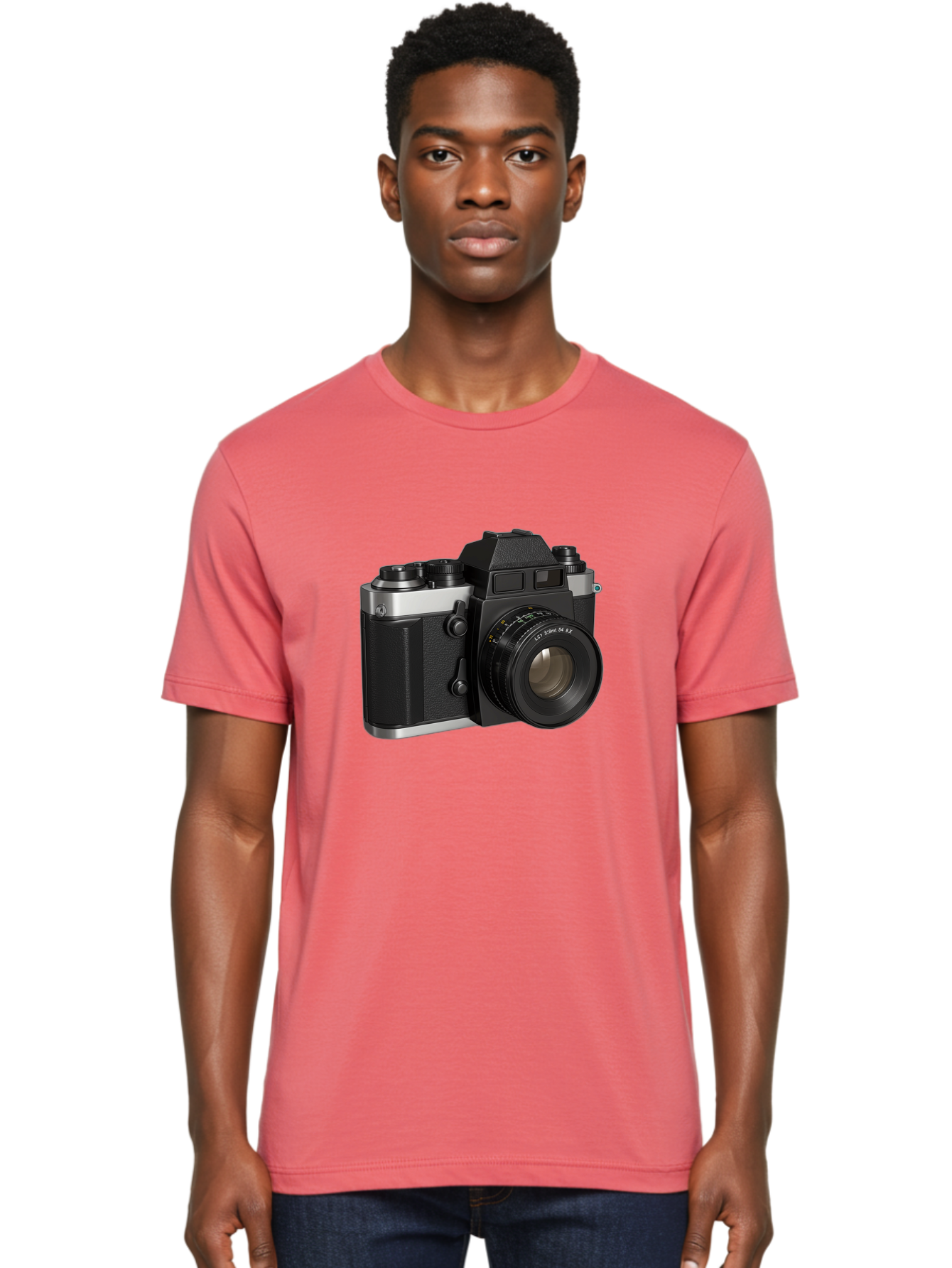 Mc-Lens-50Mm-F2 Men'S Graphic Tee, 100% Cotton, Comfortable Casual Summer Wear, Machine Washable, Vintage Camera, Photography Equipment, Film Camera, Classic Design, Black And Silver, Camera Lens, Photography Gear, Lc Ersin 28 Fx Lens Bae491