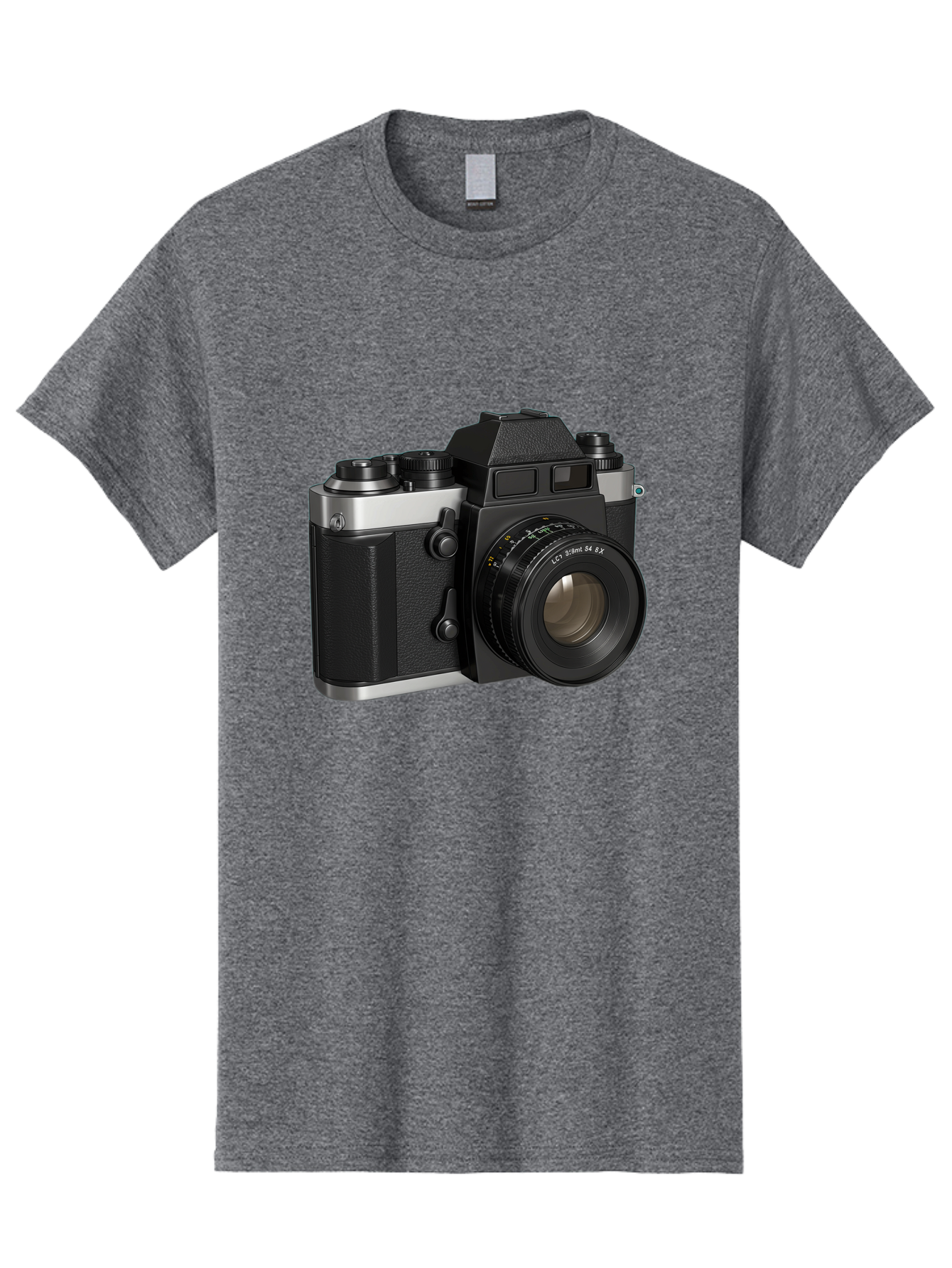 Mc-Lens-50Mm-F2 Men'S Graphic Tee, 100% Cotton, Comfortable Casual Summer Wear, Machine Washable, Vintage Camera, Photography Equipment, Film Camera, Classic Design, Black And Silver, Camera Lens, Photography Gear, Lc Ersin 28 Fx Lens Bae491