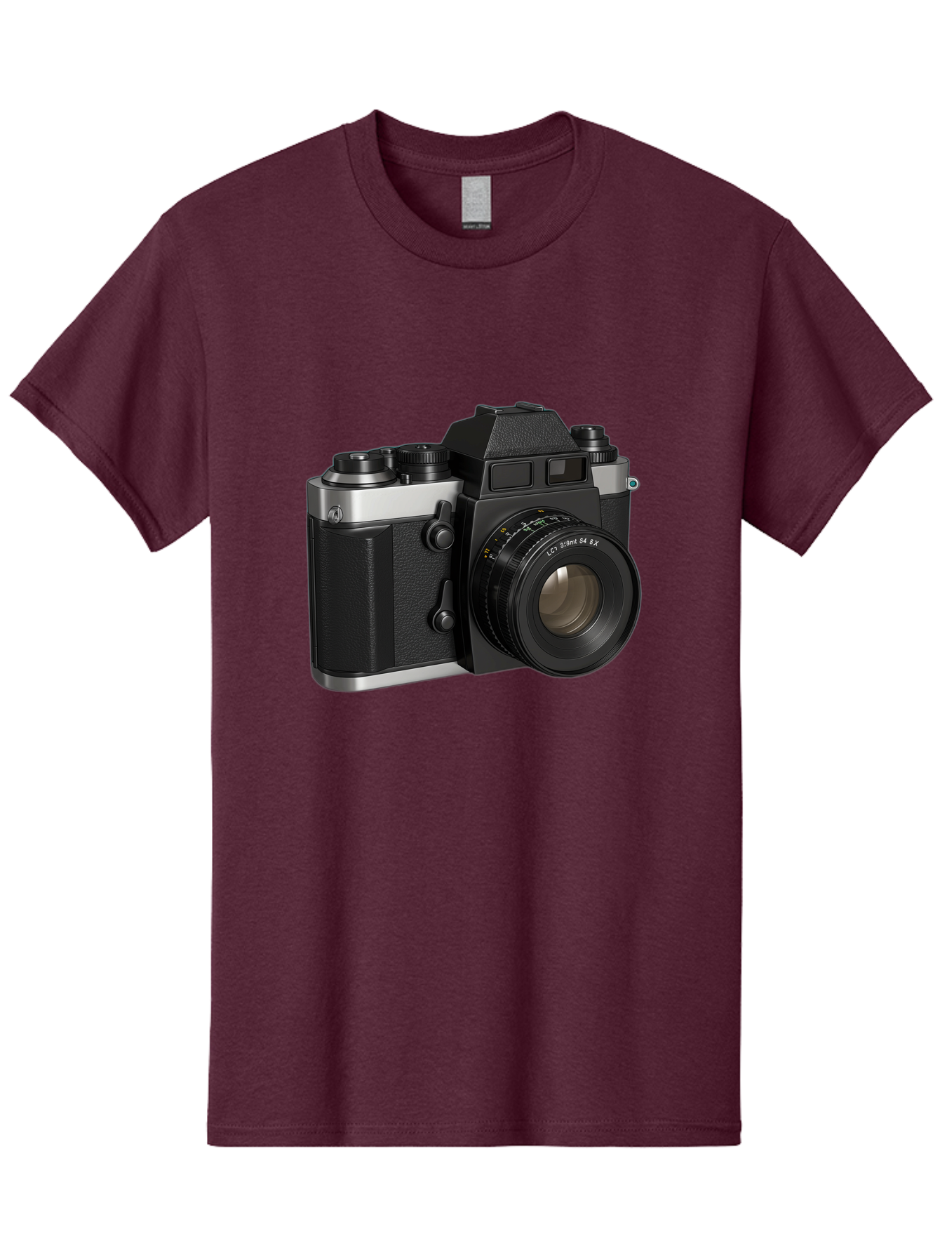 Mc-Lens-50Mm-F2 Men'S Graphic Tee, 100% Cotton, Comfortable Casual Summer Wear, Machine Washable, Vintage Camera, Photography Equipment, Film Camera, Classic Design, Black And Silver, Camera Lens, Photography Gear, Lc Ersin 28 Fx Lens Bae491