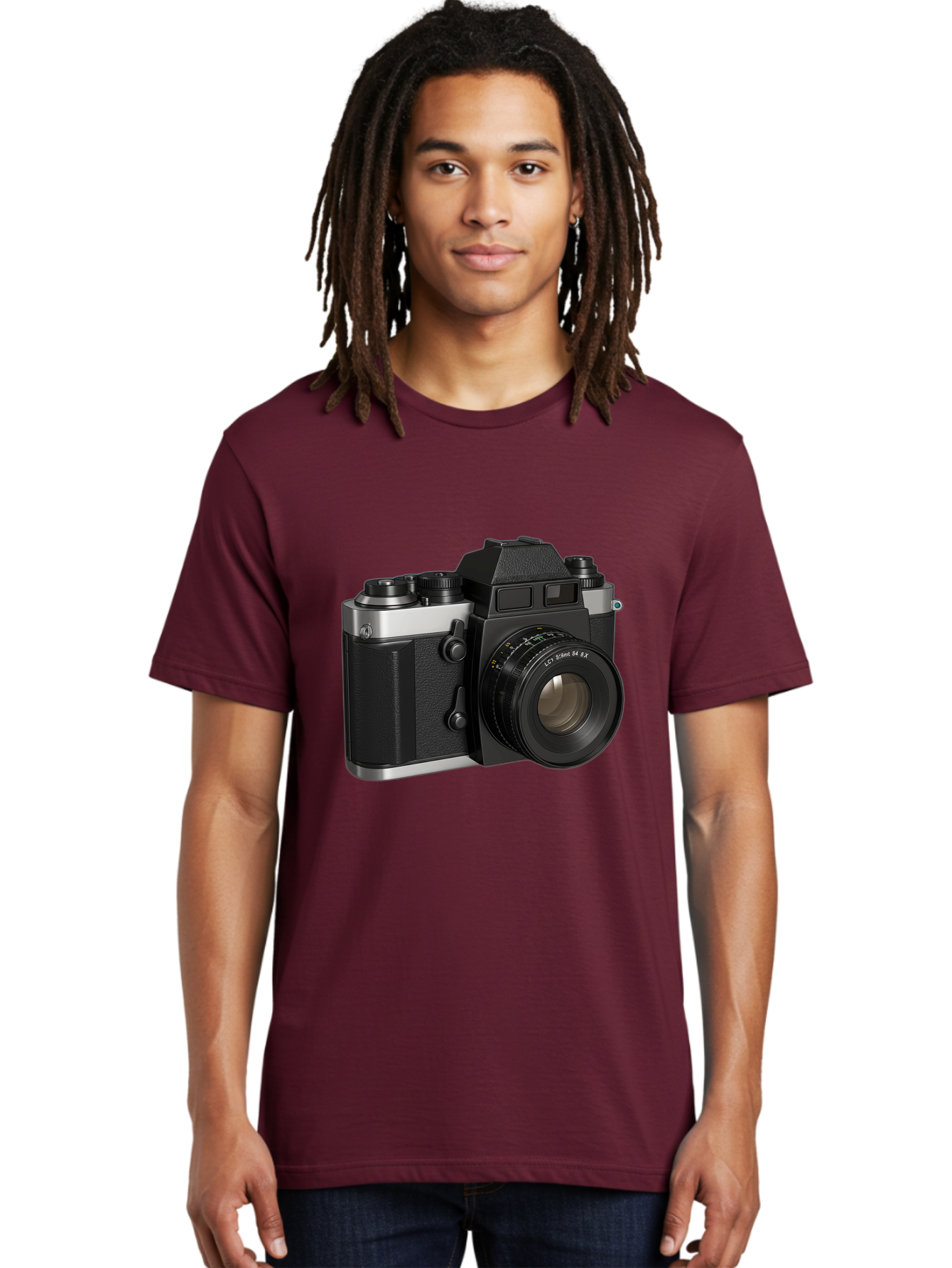 Mc-Lens-50Mm-F2 Men'S Graphic Tee, 100% Cotton, Comfortable Casual Summer Wear, Machine Washable, Vintage Camera, Photography Equipment, Film Camera, Classic Design, Black And Silver, Camera Lens, Photography Gear, Lc Ersin 28 Fx Lens Bae491