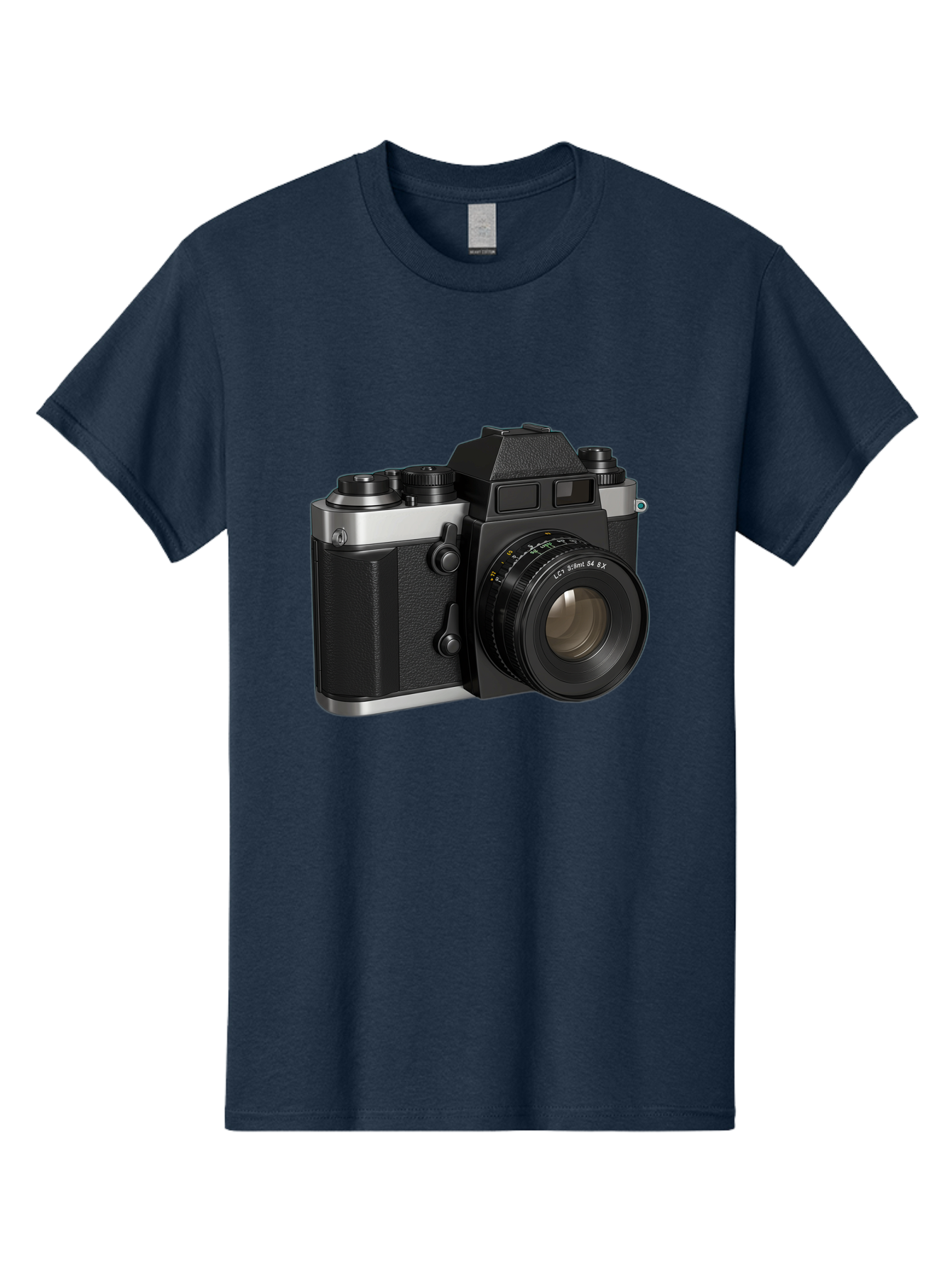 Mc-Lens-50Mm-F2 Men'S Graphic Tee, 100% Cotton, Comfortable Casual Summer Wear, Machine Washable, Vintage Camera, Photography Equipment, Film Camera, Classic Design, Black And Silver, Camera Lens, Photography Gear, Lc Ersin 28 Fx Lens Bae491