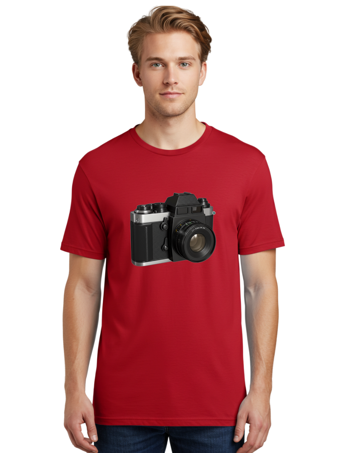 Mc-Lens-50Mm-F2 Men'S Graphic Tee, 100% Cotton, Comfortable Casual Summer Wear, Machine Washable, Vintage Camera, Photography Equipment, Film Camera, Classic Design, Black And Silver, Camera Lens, Photography Gear, Lc Ersin 28 Fx Lens Bae491