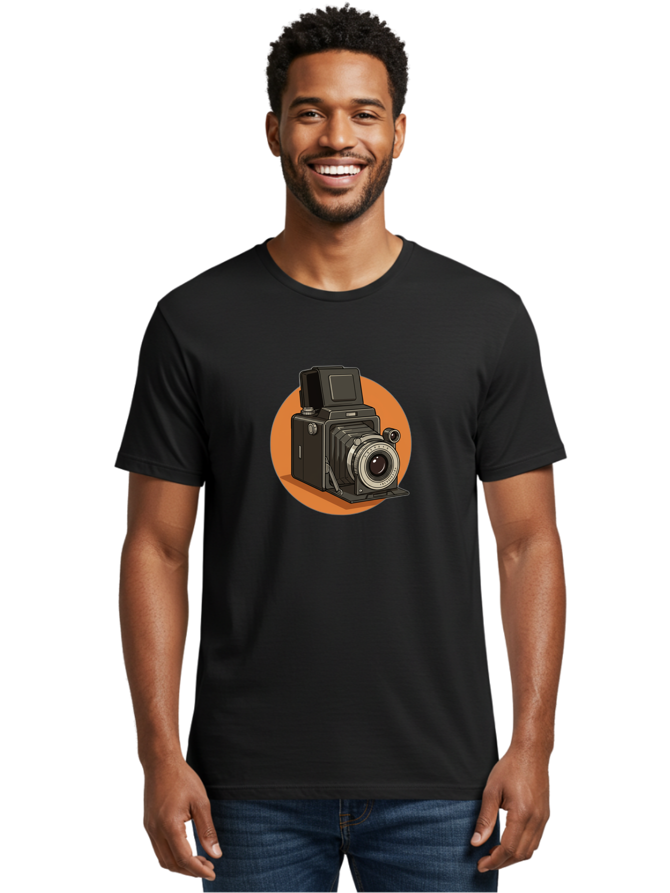 Medium-Format-Camera Men'S Graphic Tee, 100% Cotton, Comfortable Casual Summer Wear, Machine Washable, Vintage Camera, Old Camera, Photography Equipment, Classic Design, Retro Style, Camera Lens, Photography Gear, Nostalgic Feel Bae492
