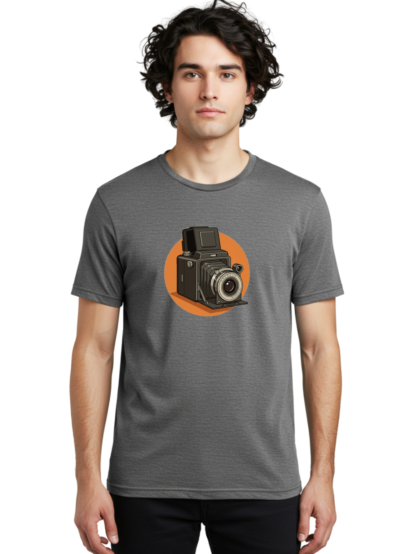 Medium-Format-Camera Men'S Graphic Tee, 100% Cotton, Comfortable Casual Summer Wear, Machine Washable, Vintage Camera, Old Camera, Photography Equipment, Classic Design, Retro Style, Camera Lens, Photography Gear, Nostalgic Feel Bae492