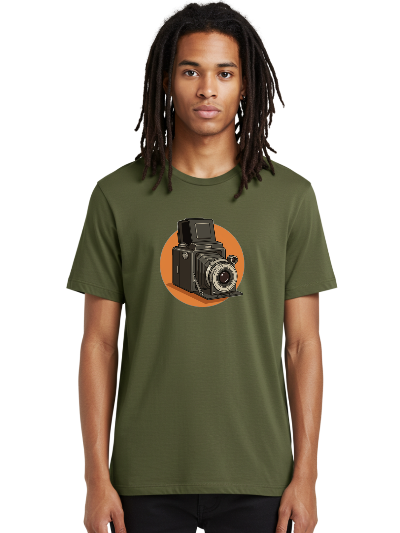 Medium-Format-Camera Men'S Graphic Tee, 100% Cotton, Comfortable Casual Summer Wear, Machine Washable, Vintage Camera, Old Camera, Photography Equipment, Classic Design, Retro Style, Camera Lens, Photography Gear, Nostalgic Feel Bae492
