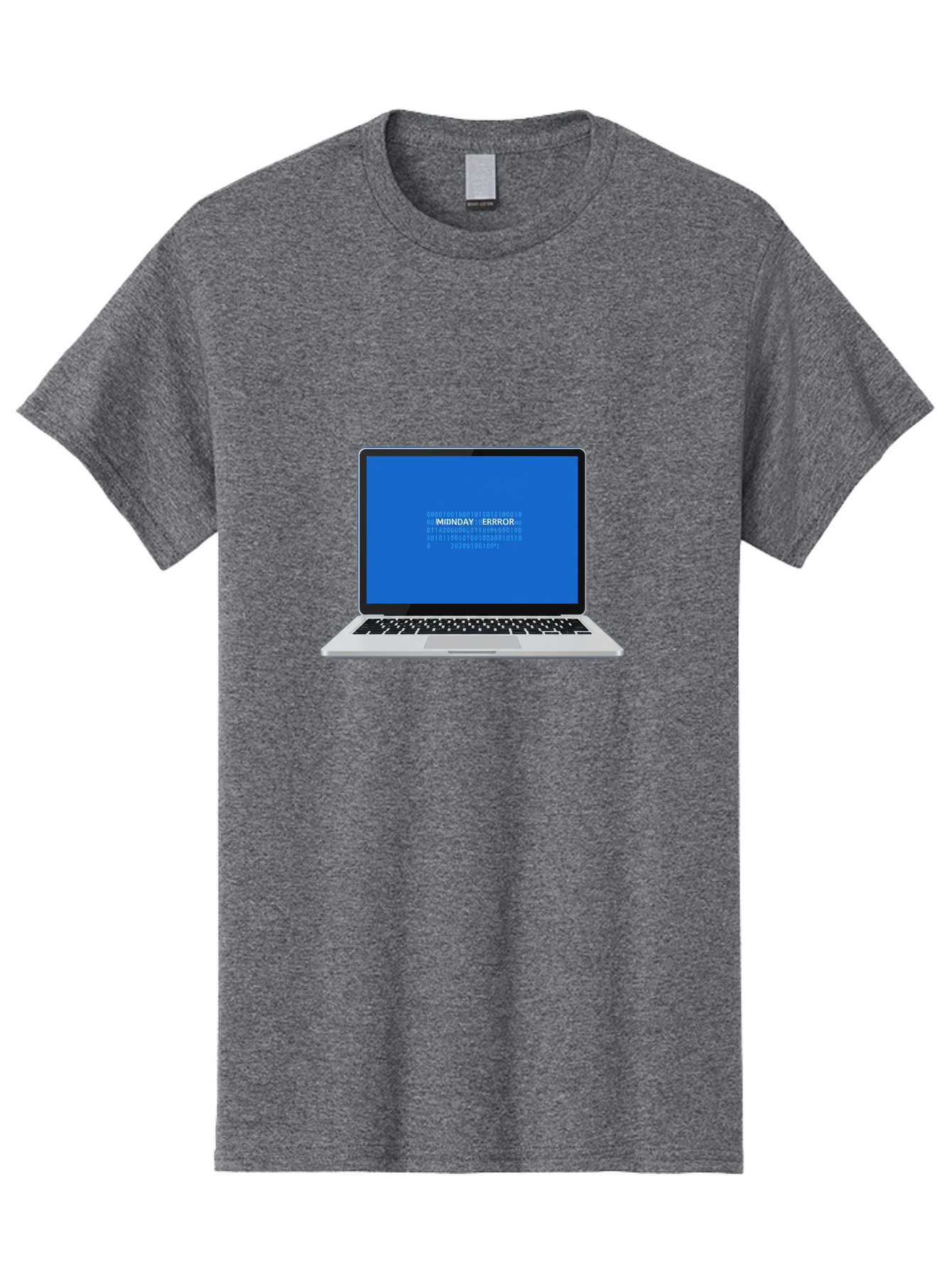 Midnday-Error Men'S Graphic Tee, 100% Cotton, Comfortable Casual Summer Wear, Machine Washable, Laptop Screen Displaying Error Message, Blue Screen Of Death, System Failure, Technical Issue, Error Code, Debugging, Technology Problem, Bae494