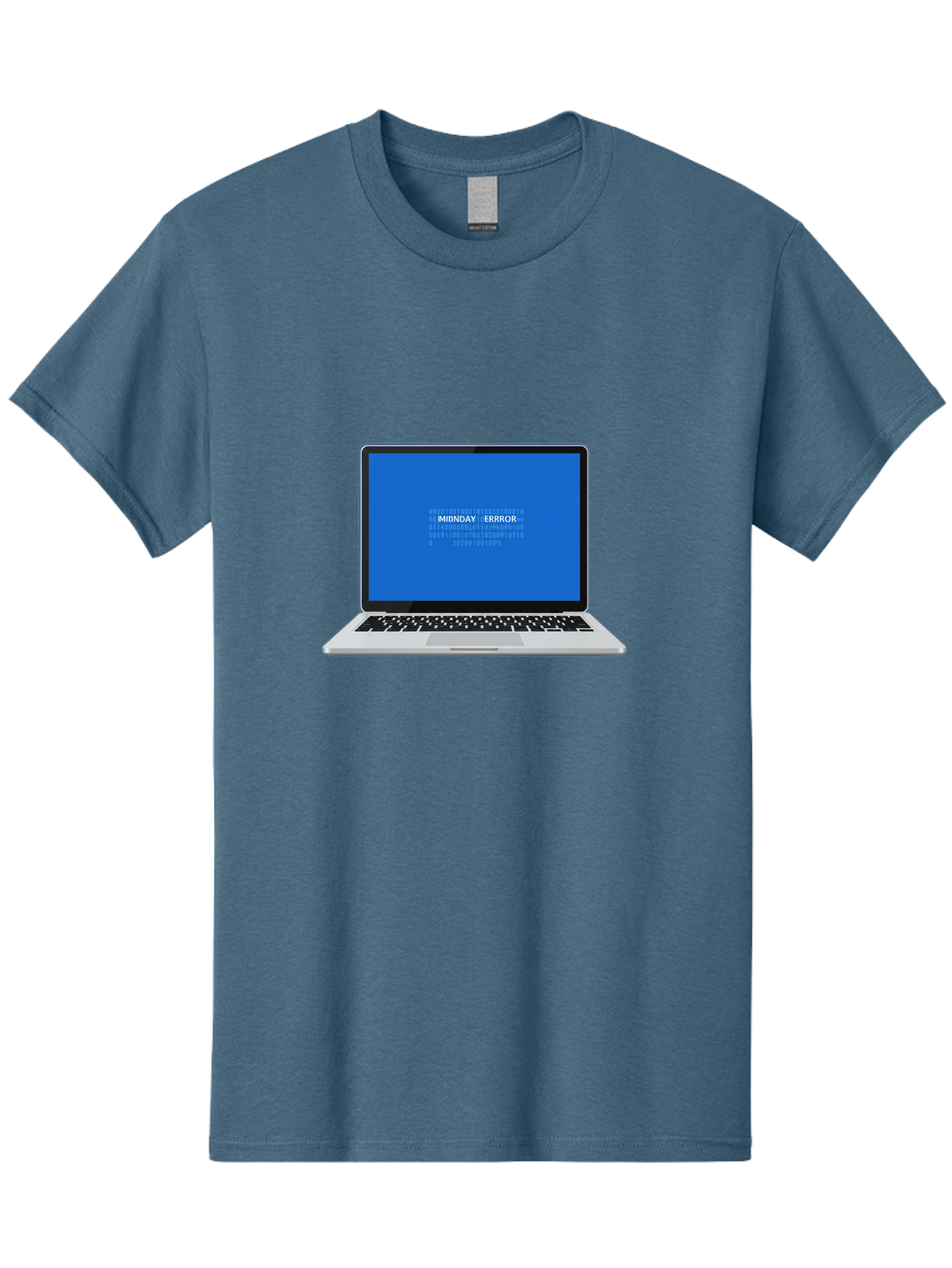 Midnday-Error Men'S Graphic Tee, 100% Cotton, Comfortable Casual Summer Wear, Machine Washable, Laptop Screen Displaying Error Message, Blue Screen Of Death, System Failure, Technical Issue, Error Code, Debugging, Technology Problem, Bae494