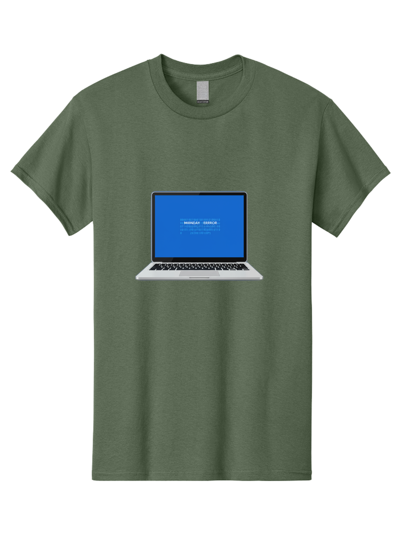 Midnday-Error Men'S Graphic Tee, 100% Cotton, Comfortable Casual Summer Wear, Machine Washable, Laptop Screen Displaying Error Message, Blue Screen Of Death, System Failure, Technical Issue, Error Code, Debugging, Technology Problem, Bae494