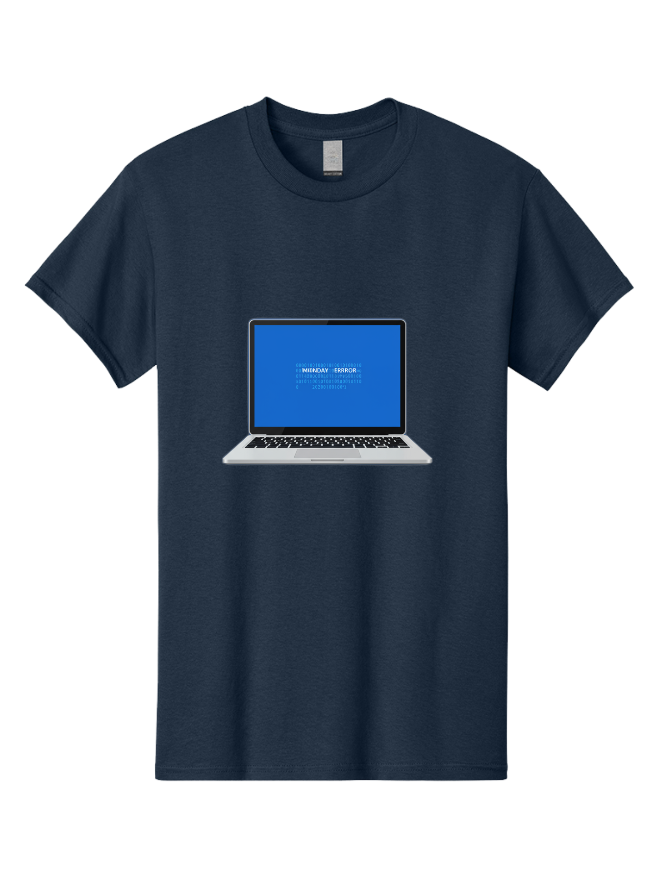 Midnday-Error Men'S Graphic Tee, 100% Cotton, Comfortable Casual Summer Wear, Machine Washable, Laptop Screen Displaying Error Message, Blue Screen Of Death, System Failure, Technical Issue, Error Code, Debugging, Technology Problem, Bae494