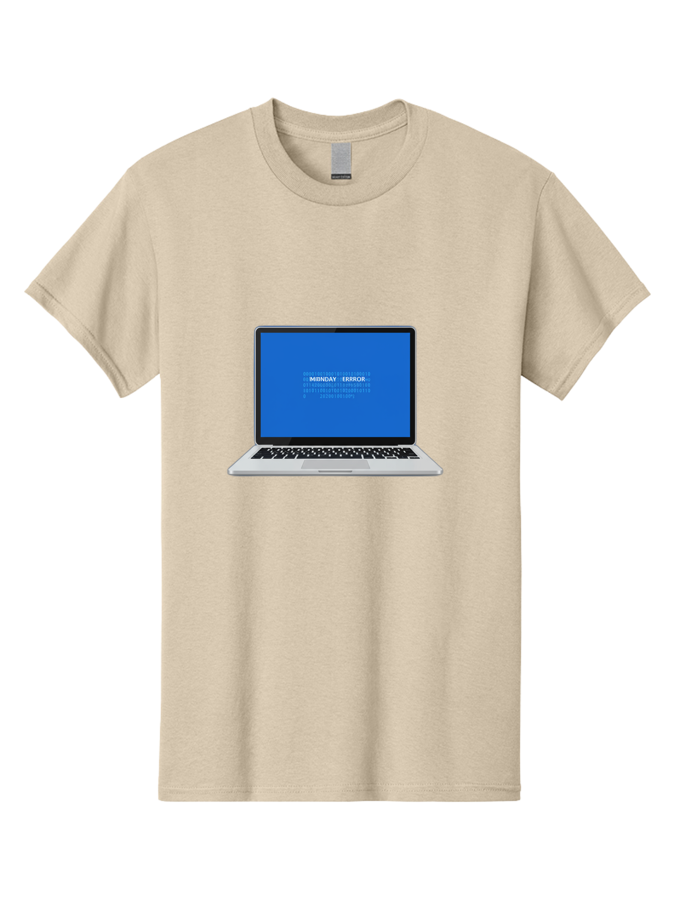 Midnday-Error Men'S Graphic Tee, 100% Cotton, Comfortable Casual Summer Wear, Machine Washable, Laptop Screen Displaying Error Message, Blue Screen Of Death, System Failure, Technical Issue, Error Code, Debugging, Technology Problem, Bae494