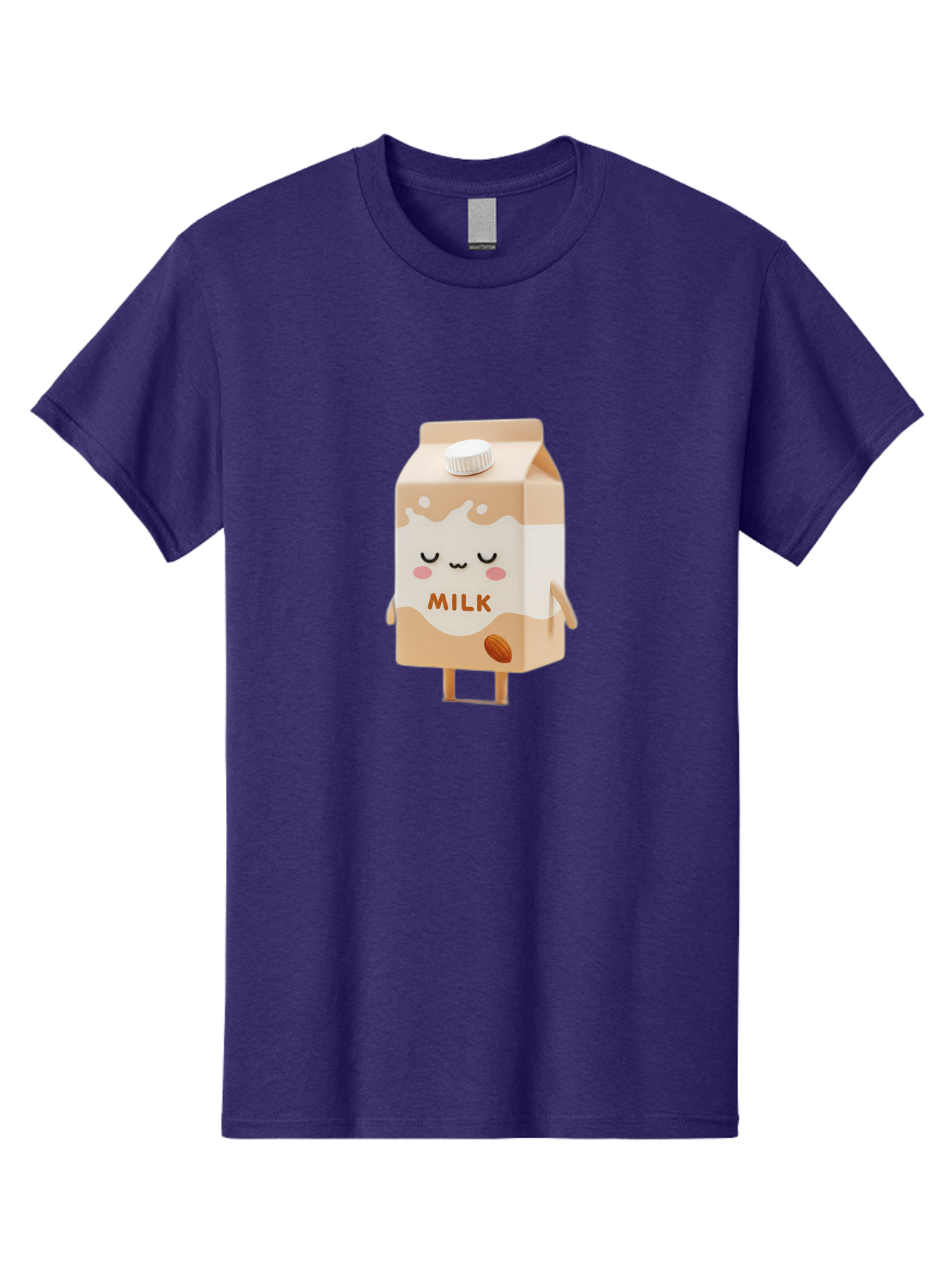 Milk-2 Men'S Graphic Tee, 100% Cotton, Comfortable Casual Summer Wear, Machine Washable, Cartoon Milk Carton, Kawaii Character, Cute Face, Almond Illustration, Dairy Product, Cute Design, Beverage Packaging, Adorable Mascot, Smiling Milk Bae497