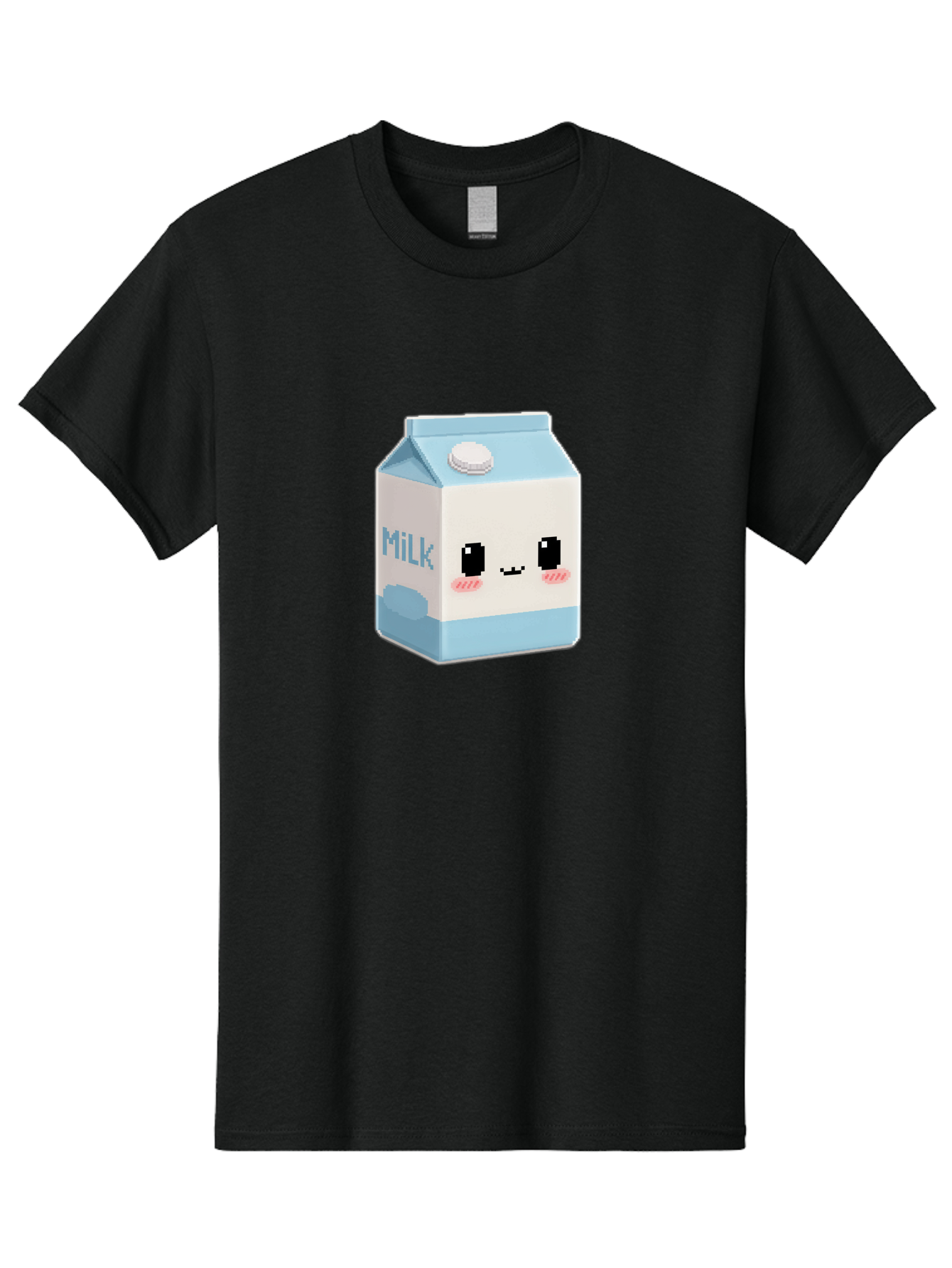 Milk-3 Men'S Graphic Tee, 100% Cotton, Comfortable Casual Summer Wear, Machine Washable, Cartoon Milk Carton, Cute Character Design, Pixel Art Style, Adorable Face, Kawaii Culture, Milk Beverage, Dairy Product, 8-Bit Aesthetic, Bae498