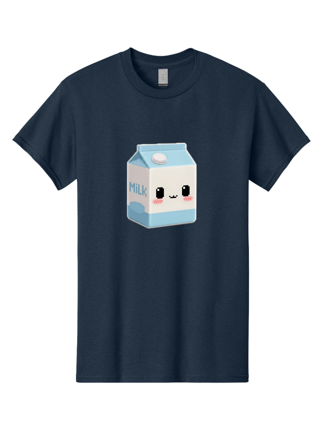 Milk-3 Men'S Graphic Tee, 100% Cotton, Comfortable Casual Summer Wear, Machine Washable, Cartoon Milk Carton, Cute Character Design, Pixel Art Style, Adorable Face, Kawaii Culture, Milk Beverage, Dairy Product, 8-Bit Aesthetic, Bae498