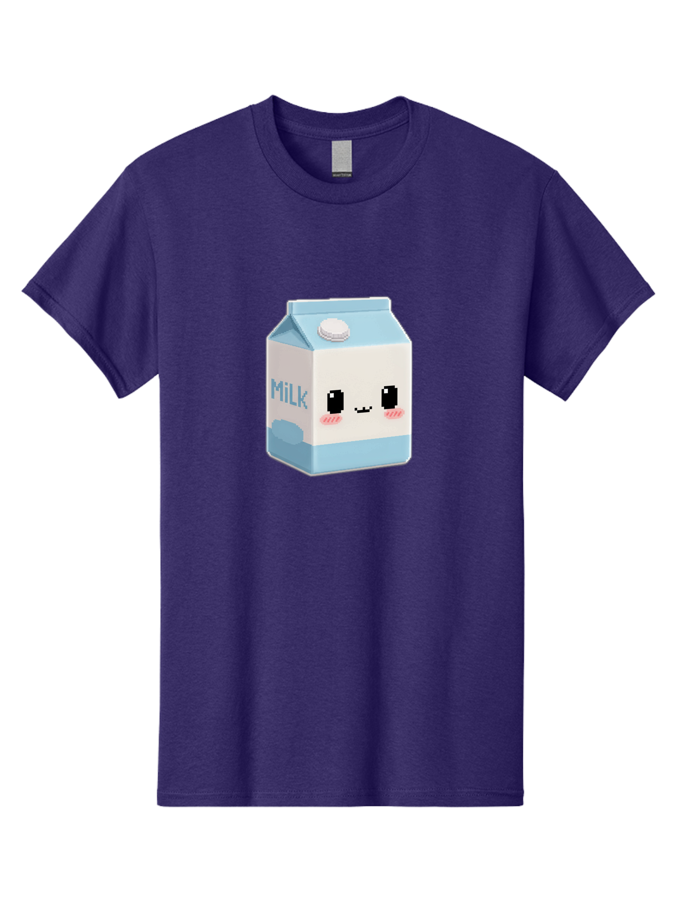 Milk-3 Men'S Graphic Tee, 100% Cotton, Comfortable Casual Summer Wear, Machine Washable, Cartoon Milk Carton, Cute Character Design, Pixel Art Style, Adorable Face, Kawaii Culture, Milk Beverage, Dairy Product, 8-Bit Aesthetic, Bae498