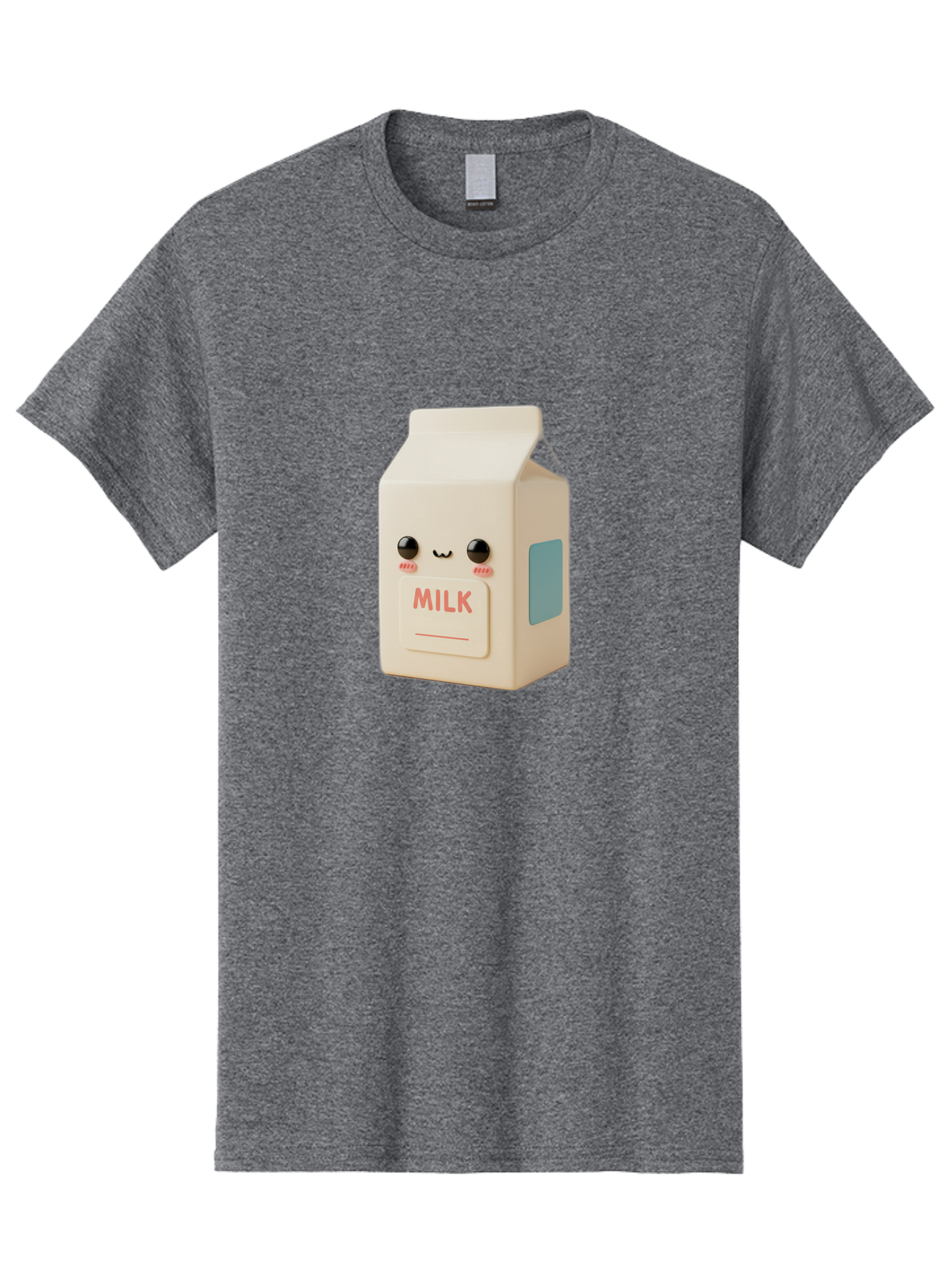 Milk-4 Men'S Graphic Tee, 100% Cotton, Comfortable Casual Summer Wear, Machine Washable, Carton With Face, Cute Character, Kawaii, Adorable, Milk Carton, Funny Expression, Playful Design, Happy Face, Cartoon-Style Bae499