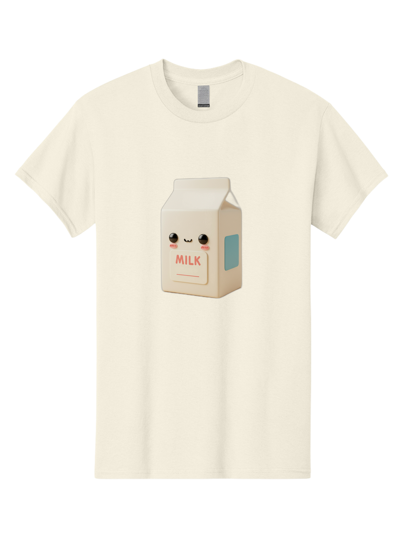 Milk-4 Men'S Graphic Tee, 100% Cotton, Comfortable Casual Summer Wear, Machine Washable, Carton With Face, Cute Character, Kawaii, Adorable, Milk Carton, Funny Expression, Playful Design, Happy Face, Cartoon-Style Bae499