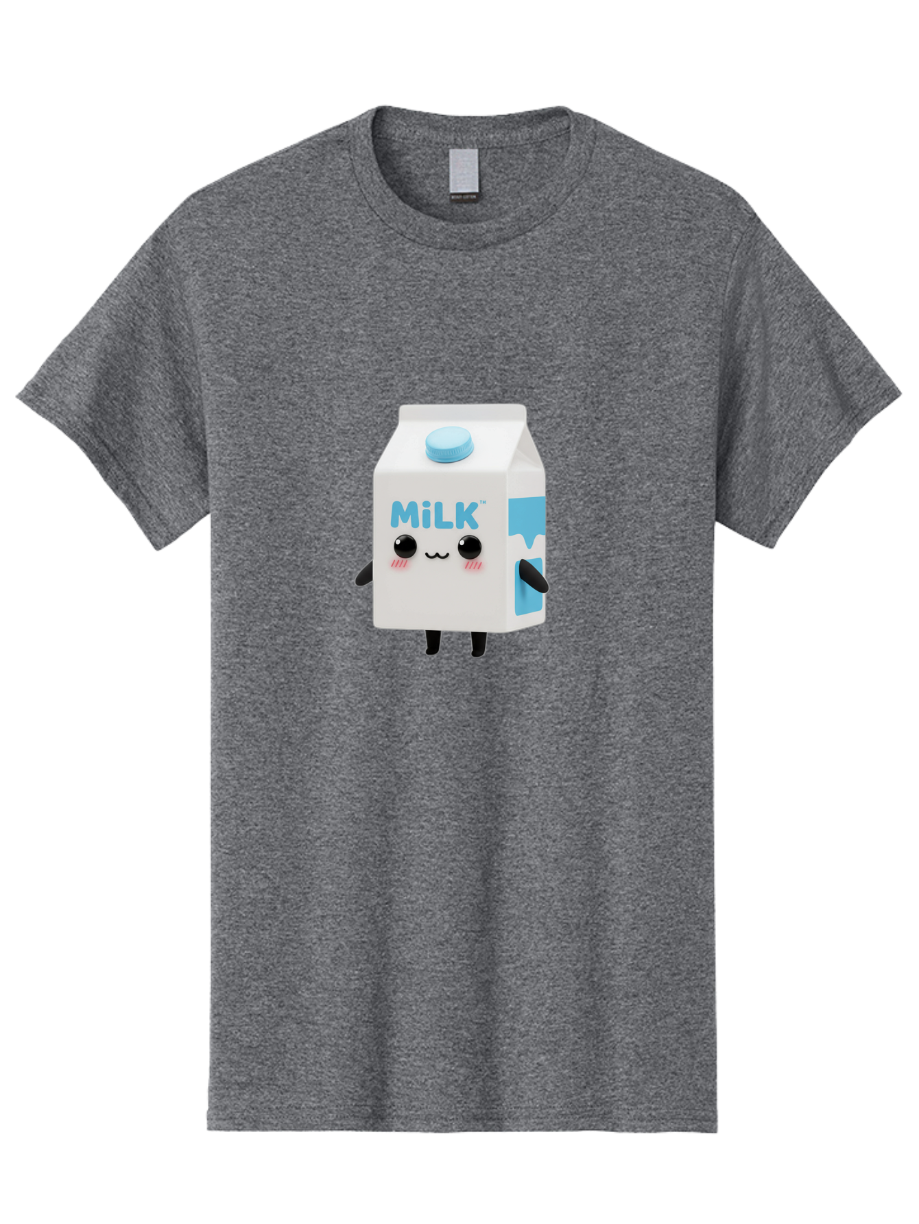 Milk Men'S Graphic Tee, 100% Cotton, Comfortable Casual Summer Wear, Machine Washable, Cartoon Milk Carton, Illustrated Beverage, Cute Character Design, Funny Packaging, Dairy Product, Kawaii Culture, Cartoon Character Bae504