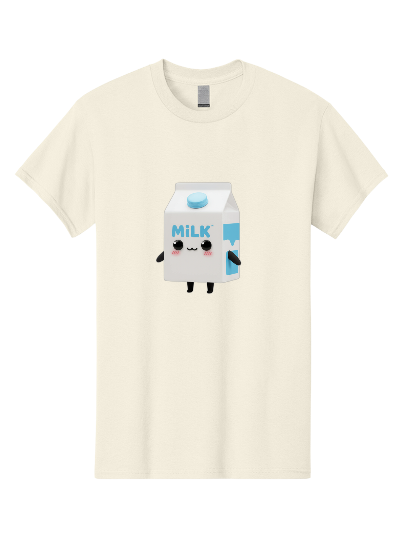 Milk Men'S Graphic Tee, 100% Cotton, Comfortable Casual Summer Wear, Machine Washable, Cartoon Milk Carton, Illustrated Beverage, Cute Character Design, Funny Packaging, Dairy Product, Kawaii Culture, Cartoon Character Bae504