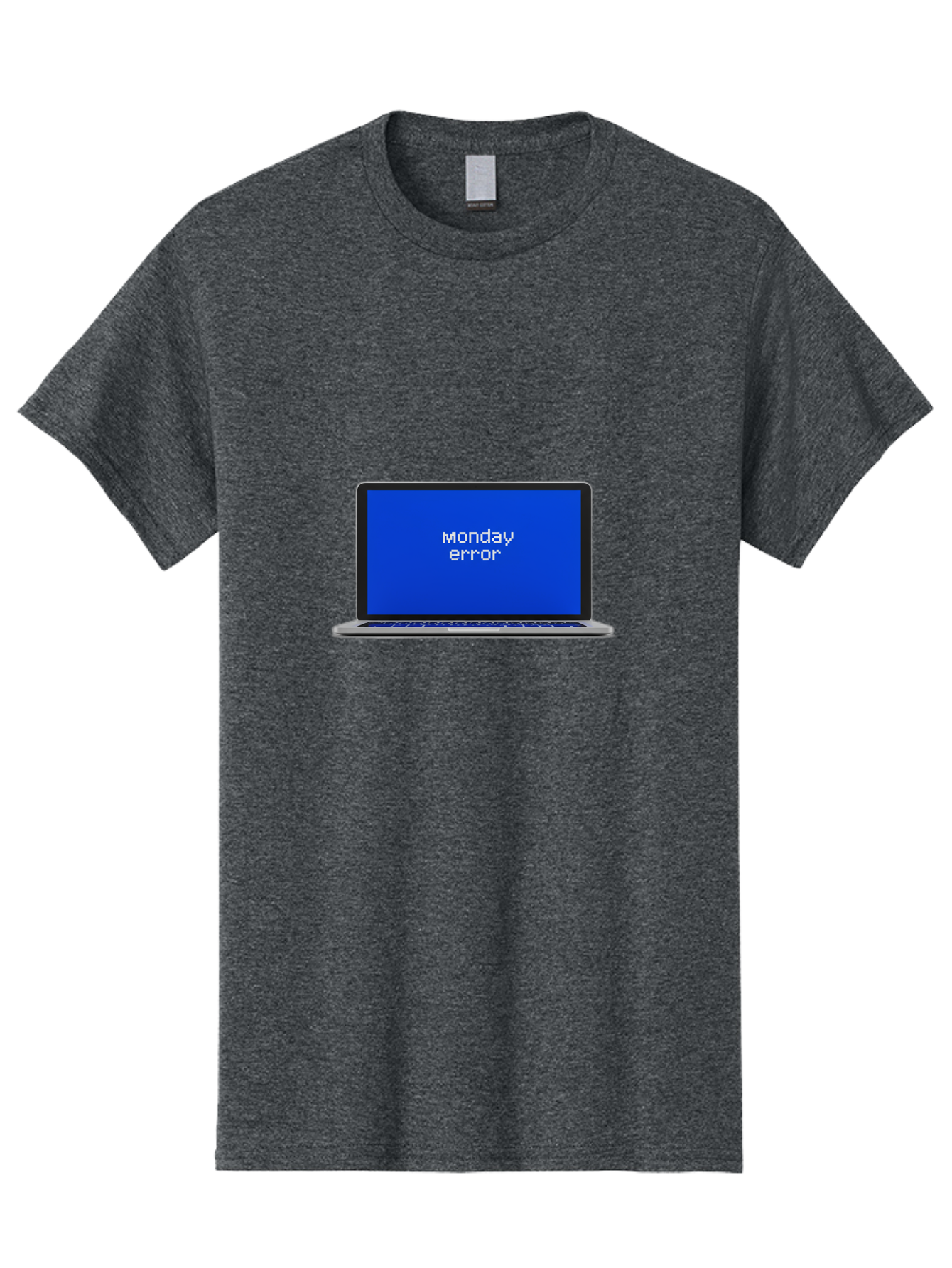 Monday-Error-1 Men'S Graphic Tee, 100% Cotton, Comfortable Casual Summer Wear, Machine Washable, Laptop Screen, Error Message, Blue Screen, Monday Blues, Technical Issue, Computer Problem, Glitch, System Failure Bae519