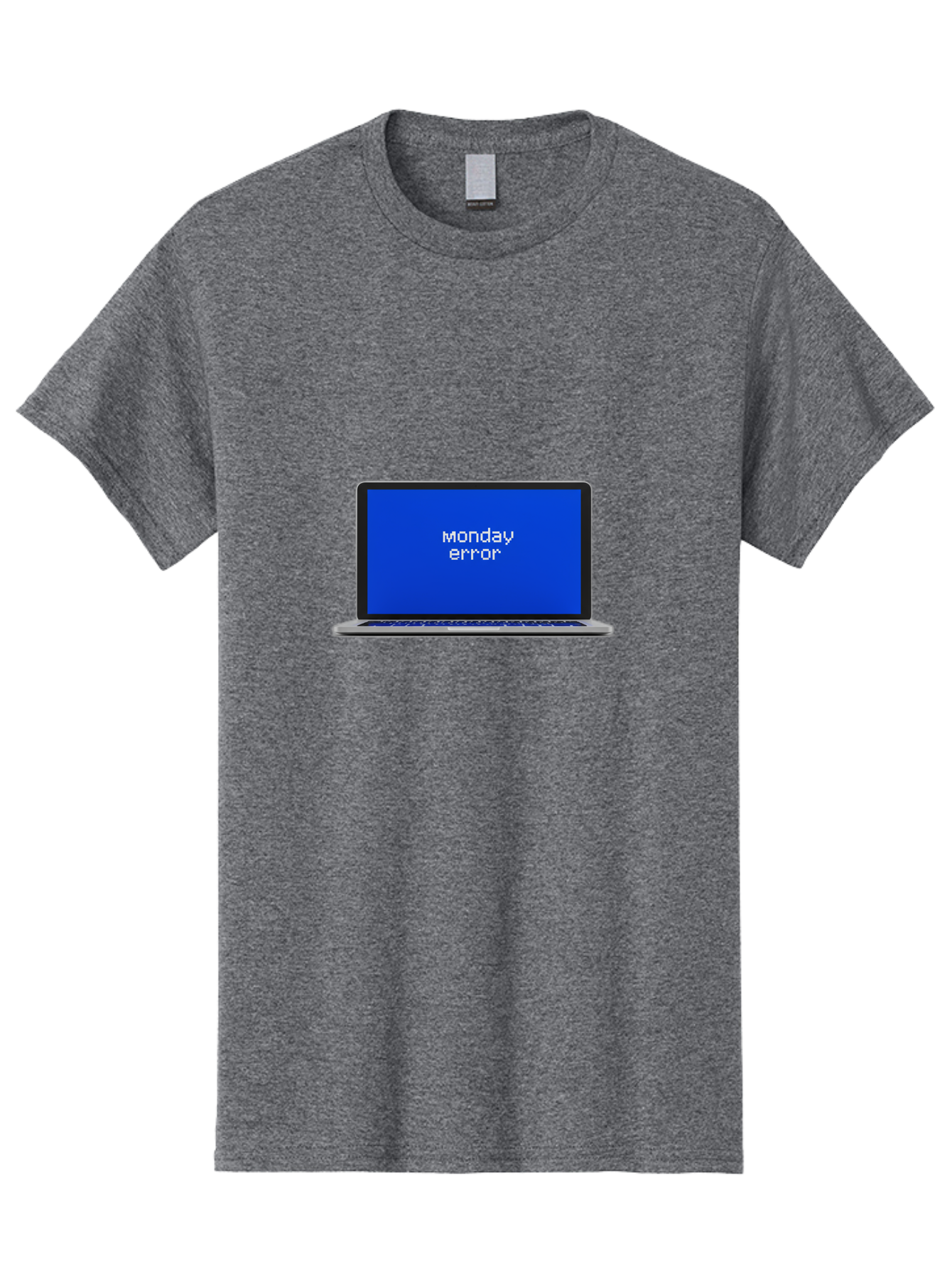 Monday-Error-1 Men'S Graphic Tee, 100% Cotton, Comfortable Casual Summer Wear, Machine Washable, Laptop Screen, Error Message, Blue Screen, Monday Blues, Technical Issue, Computer Problem, Glitch, System Failure Bae519