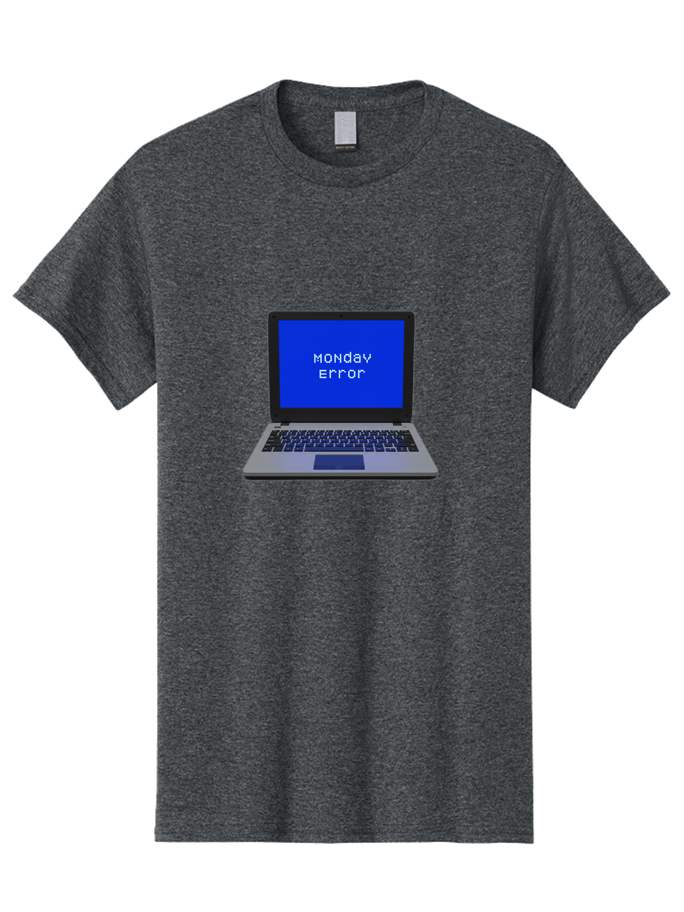 Monday-Error-2 Men'S Graphic Tee, 100% Cotton, Comfortable Casual Summer Wear, Machine Washable, Laptop With Error Message, Monday Blues, Work Stress, Computer Glitch, System Failure, Monday Morning Motivation, Productivity Issues Bae521