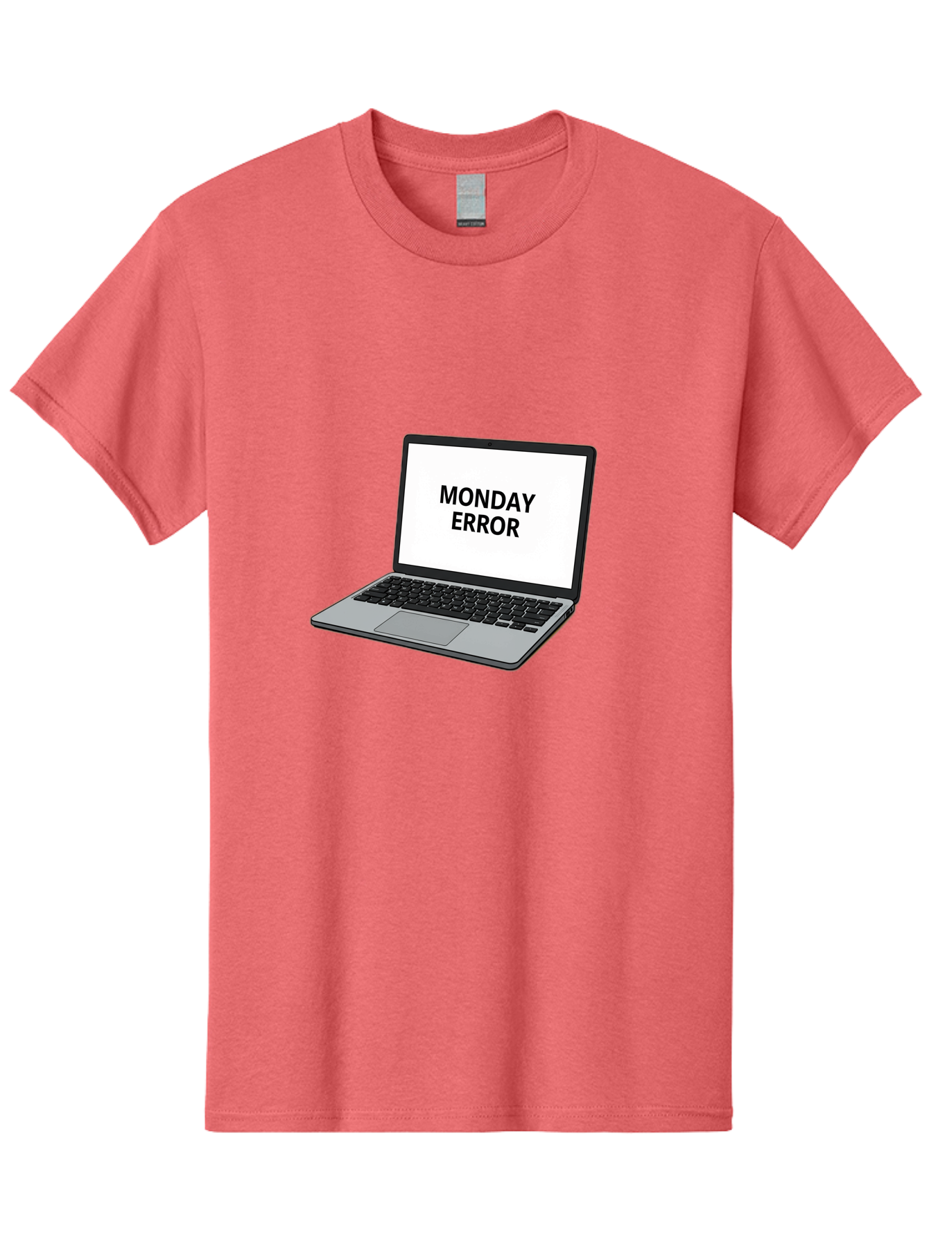 Monday-Error-4 Men'S Graphic Tee, 100% Cotton, Comfortable Casual Summer Wear, Machine Washable, Laptop Computer, Error Message, Monday Blues, Computer Screen, Keyboard, Work Technology, Monday Motivation, Productivity Issue Bae523