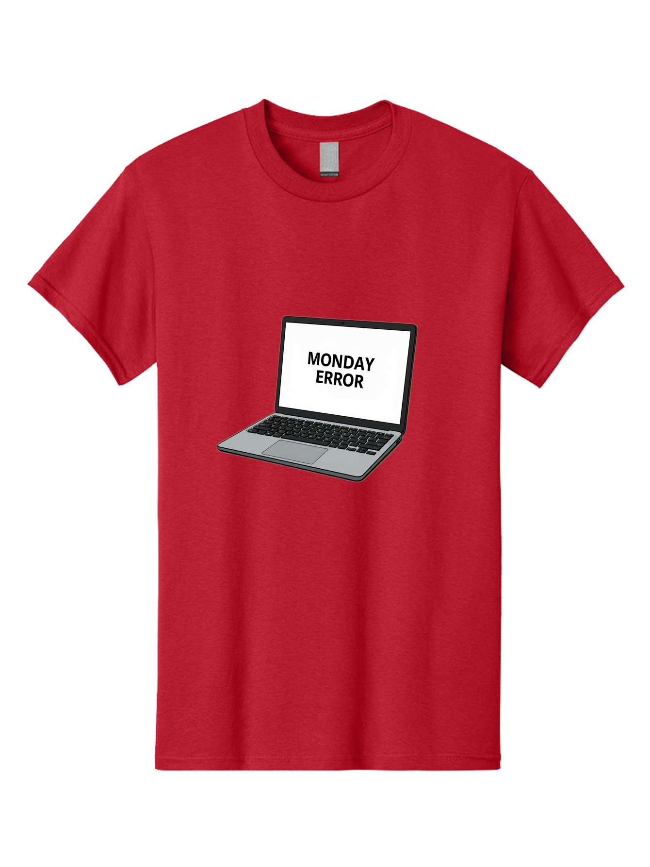 Monday-Error-4 Men'S Graphic Tee, 100% Cotton, Comfortable Casual Summer Wear, Machine Washable, Laptop Computer, Error Message, Monday Blues, Computer Screen, Keyboard, Work Technology, Monday Motivation, Productivity Issue Bae523
