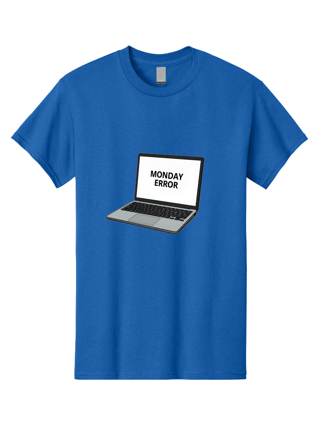 Monday-Error-4 Men'S Graphic Tee, 100% Cotton, Comfortable Casual Summer Wear, Machine Washable, Laptop Computer, Error Message, Monday Blues, Computer Screen, Keyboard, Work Technology, Monday Motivation, Productivity Issue Bae523