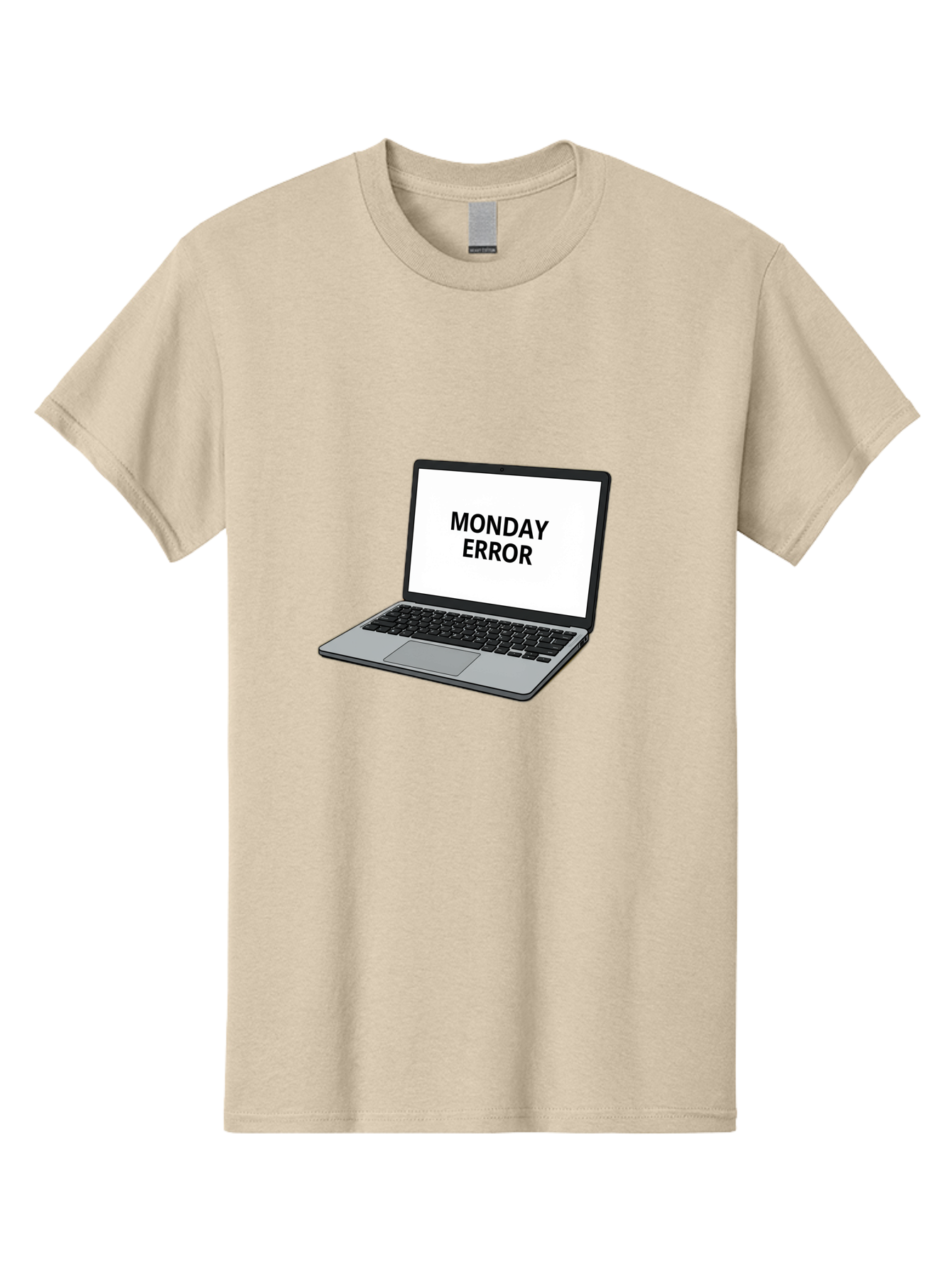 Monday-Error-4 Men'S Graphic Tee, 100% Cotton, Comfortable Casual Summer Wear, Machine Washable, Laptop Computer, Error Message, Monday Blues, Computer Screen, Keyboard, Work Technology, Monday Motivation, Productivity Issue Bae523