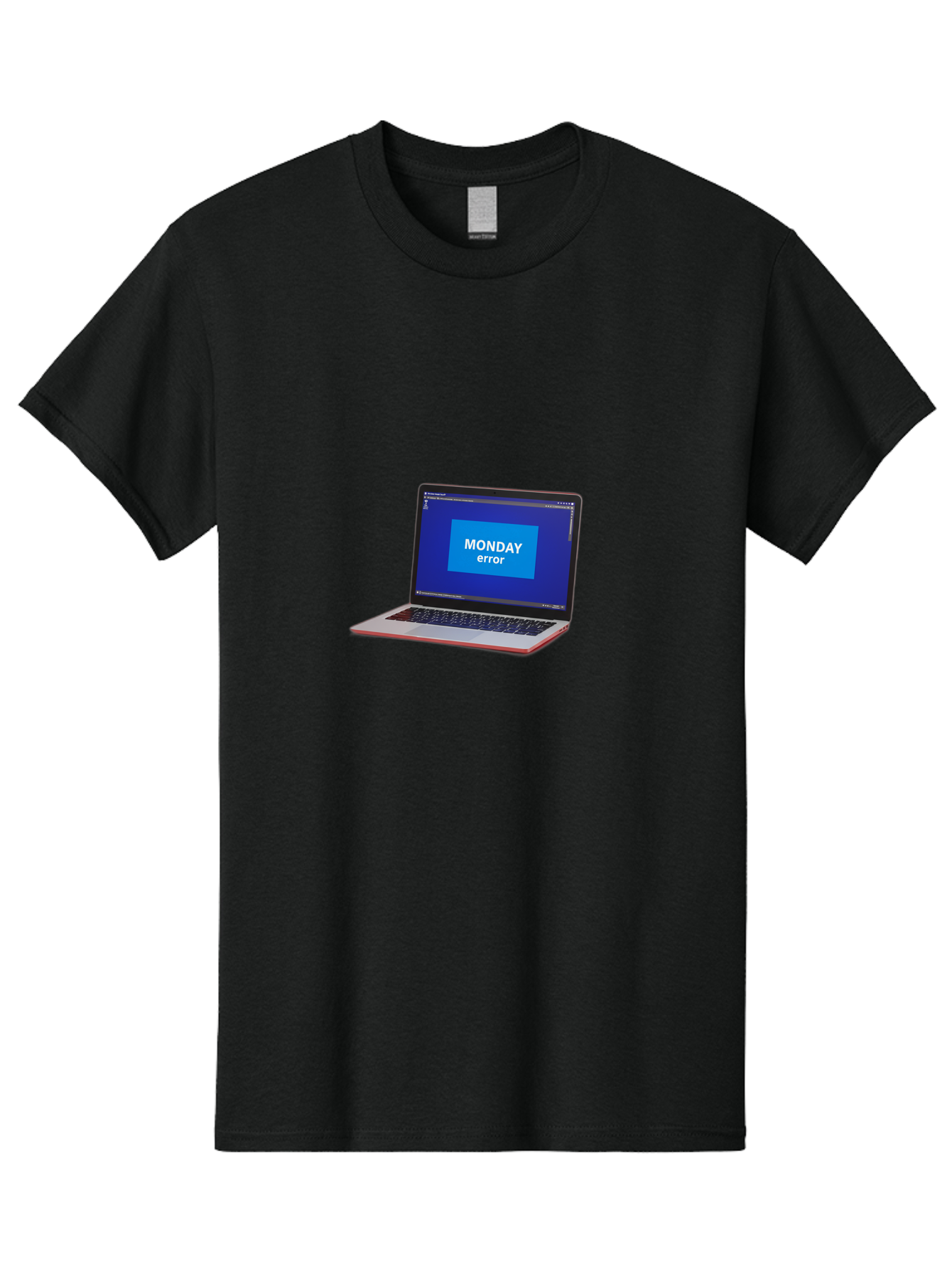 Monday-Error-5 Men'S Graphic Tee, 100% Cotton, Comfortable Casual Summer Wear, Machine Washable, Laptop Screen With Error Message, Monday Blues, Tech Glitch, Modern Laptop, Blue Screen, Modern Technology, Digital Error, Tech Issue, Bae524