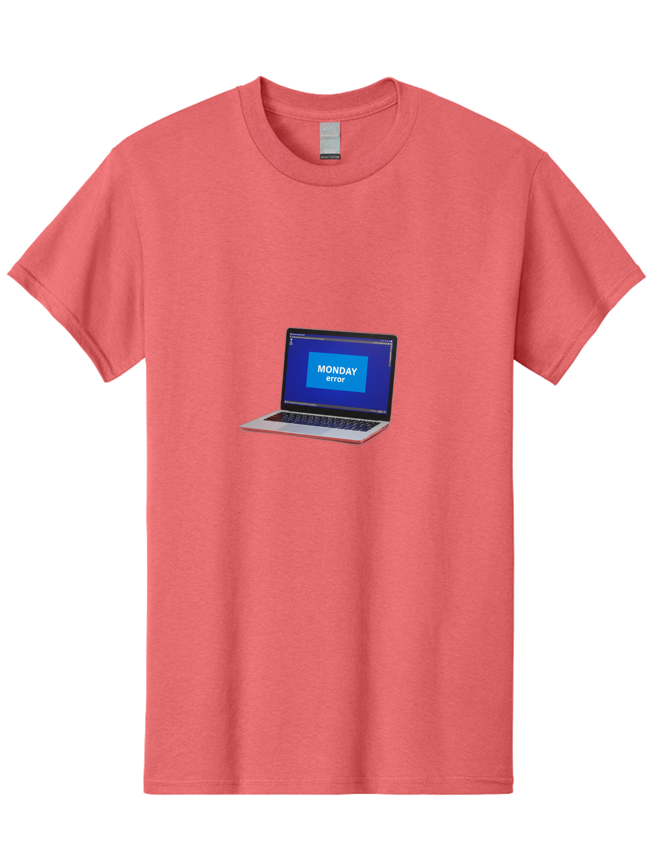 Monday-Error-5 Men'S Graphic Tee, 100% Cotton, Comfortable Casual Summer Wear, Machine Washable, Laptop Screen With Error Message, Monday Blues, Tech Glitch, Modern Laptop, Blue Screen, Modern Technology, Digital Error, Tech Issue, Bae524