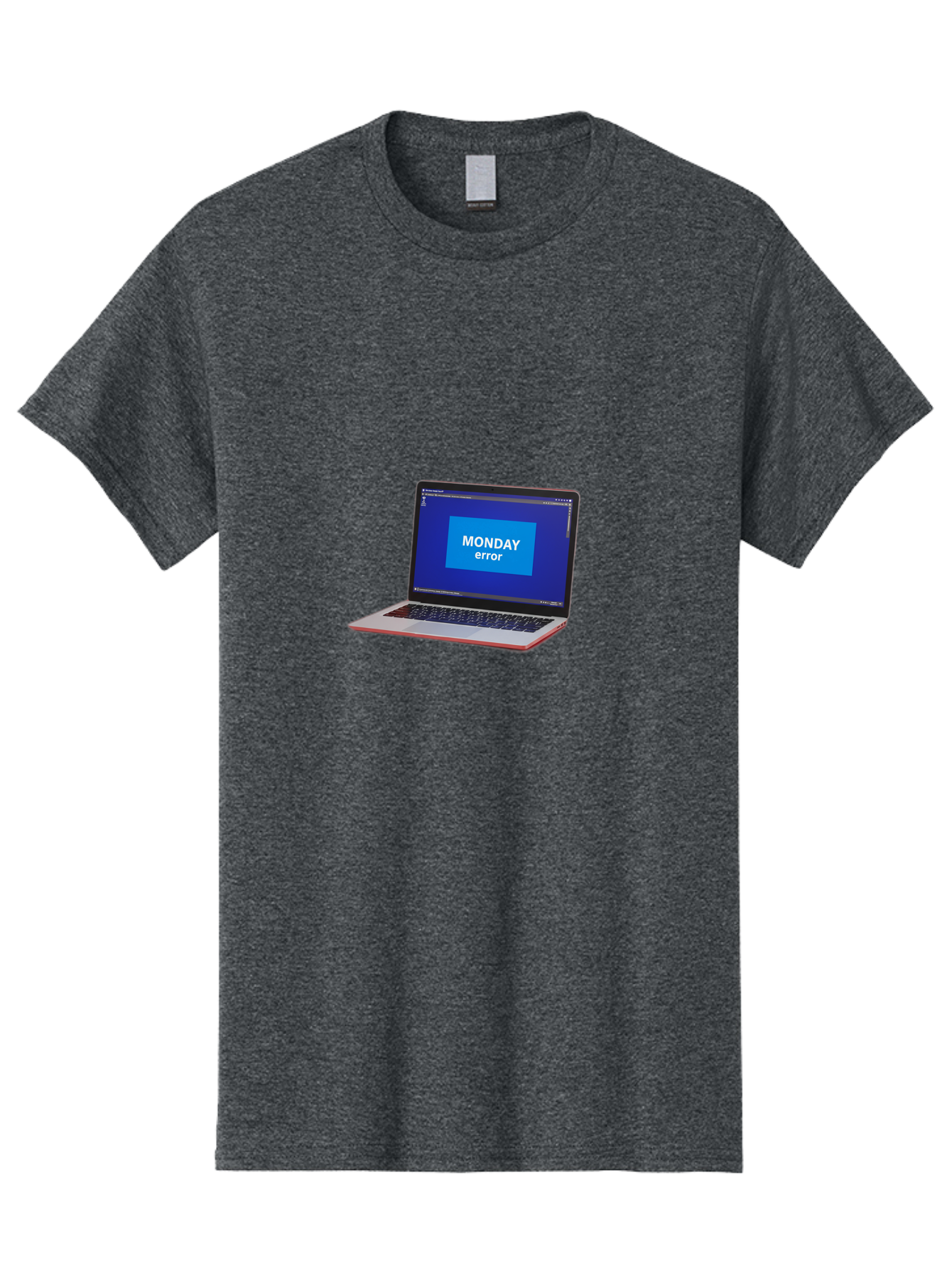 Monday-Error-5 Men'S Graphic Tee, 100% Cotton, Comfortable Casual Summer Wear, Machine Washable, Laptop Screen With Error Message, Monday Blues, Tech Glitch, Modern Laptop, Blue Screen, Modern Technology, Digital Error, Tech Issue, Bae524