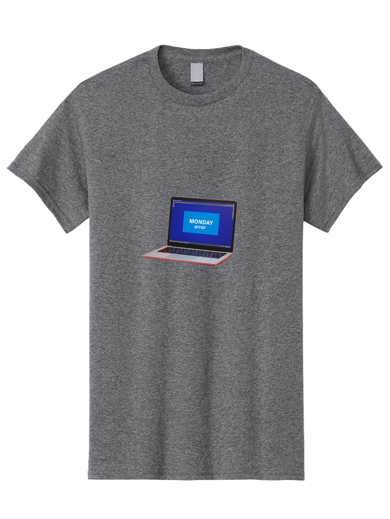 Monday-Error-5 Men'S Graphic Tee, 100% Cotton, Comfortable Casual Summer Wear, Machine Washable, Laptop Screen With Error Message, Monday Blues, Tech Glitch, Modern Laptop, Blue Screen, Modern Technology, Digital Error, Tech Issue, Bae524