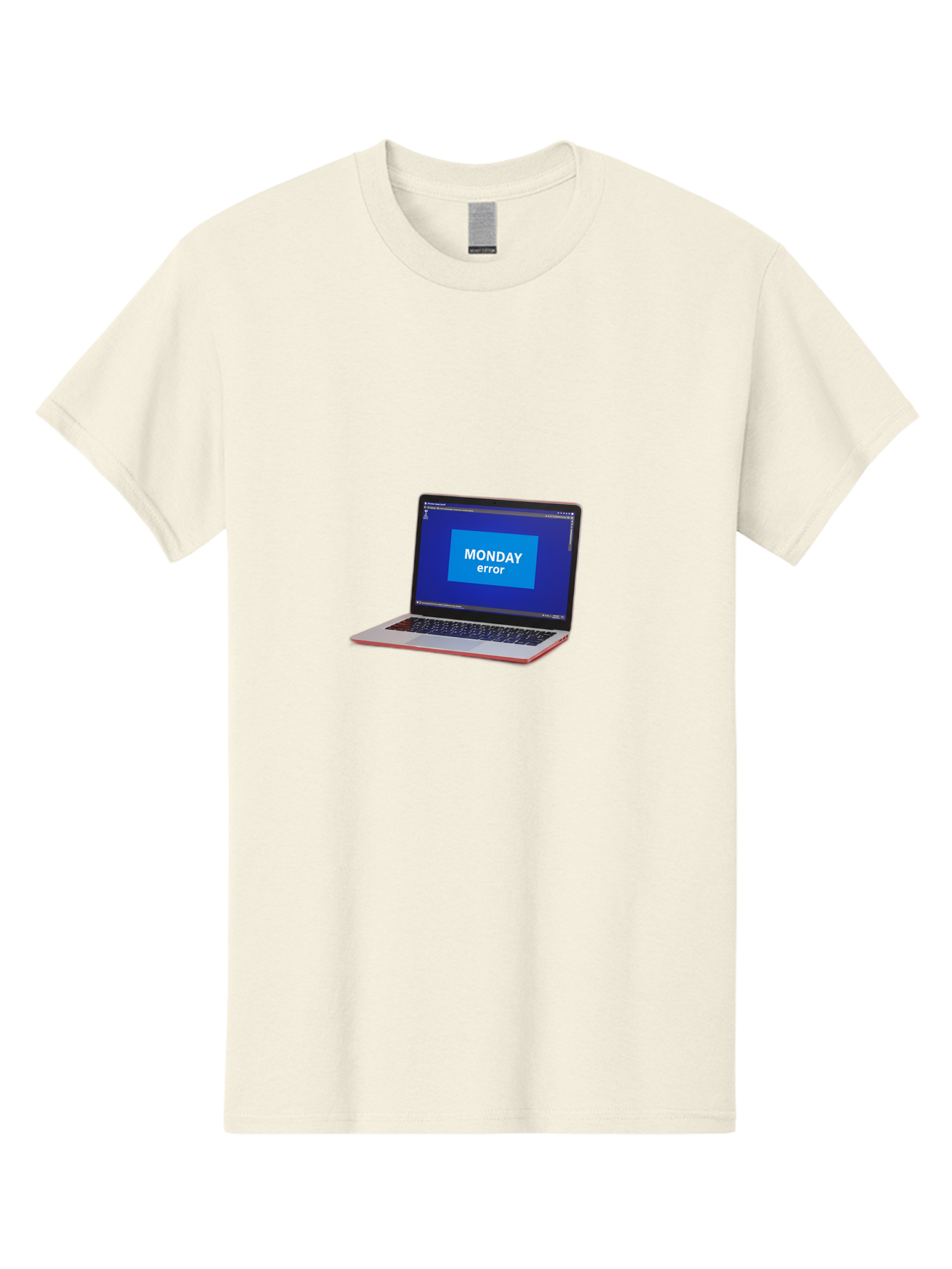 Monday-Error-5 Men'S Graphic Tee, 100% Cotton, Comfortable Casual Summer Wear, Machine Washable, Laptop Screen With Error Message, Monday Blues, Tech Glitch, Modern Laptop, Blue Screen, Modern Technology, Digital Error, Tech Issue, Bae524