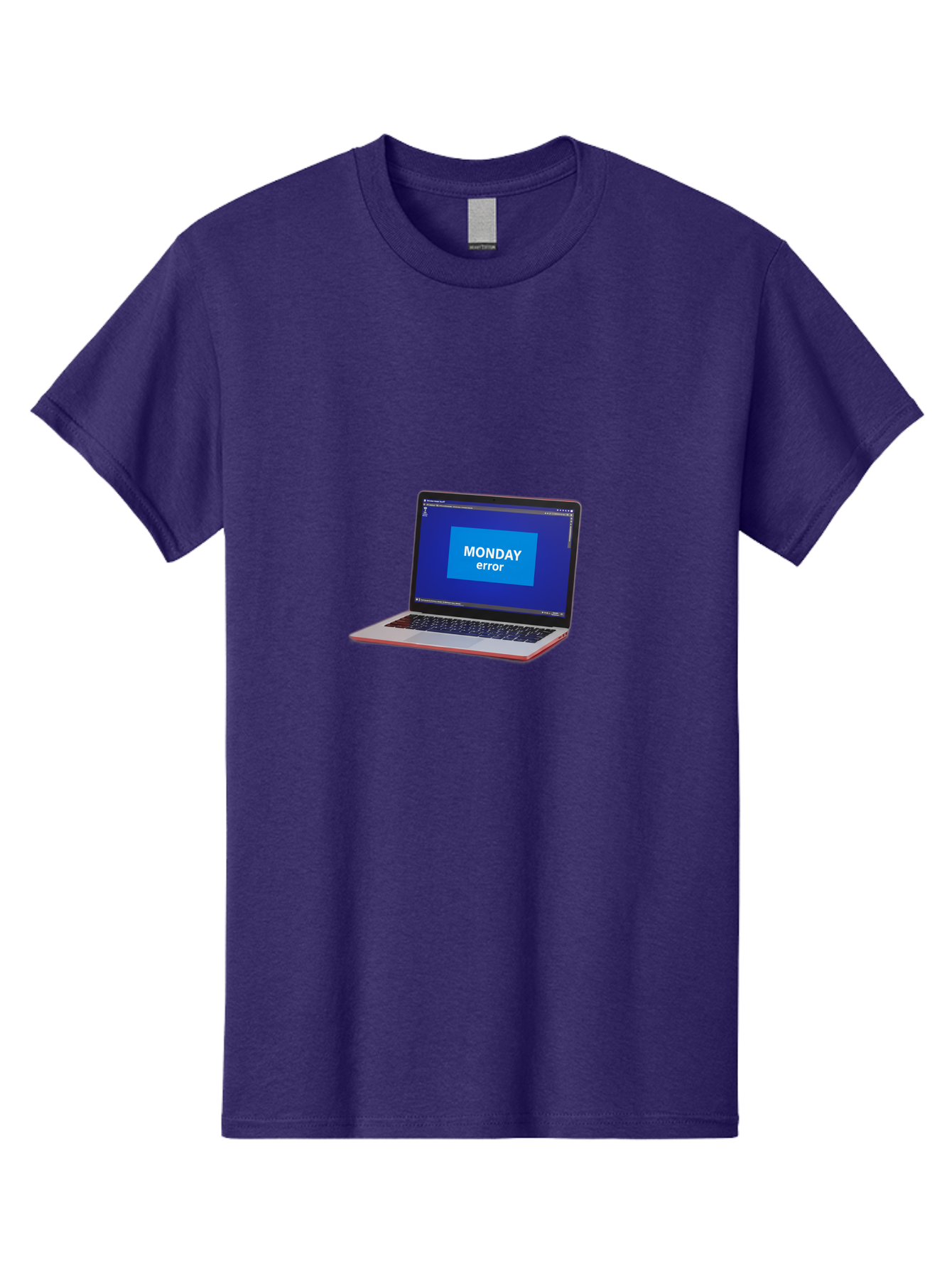 Monday-Error-5 Men'S Graphic Tee, 100% Cotton, Comfortable Casual Summer Wear, Machine Washable, Laptop Screen With Error Message, Monday Blues, Tech Glitch, Modern Laptop, Blue Screen, Modern Technology, Digital Error, Tech Issue, Bae524