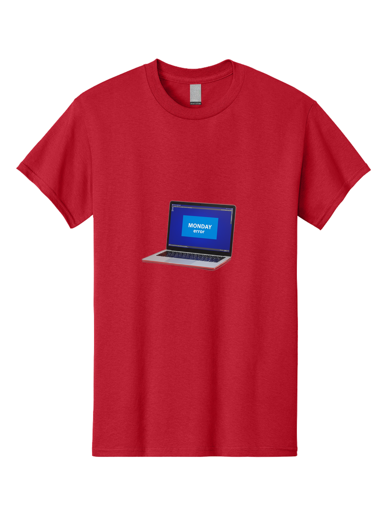 Monday-Error-5 Men'S Graphic Tee, 100% Cotton, Comfortable Casual Summer Wear, Machine Washable, Laptop Screen With Error Message, Monday Blues, Tech Glitch, Modern Laptop, Blue Screen, Modern Technology, Digital Error, Tech Issue, Bae524