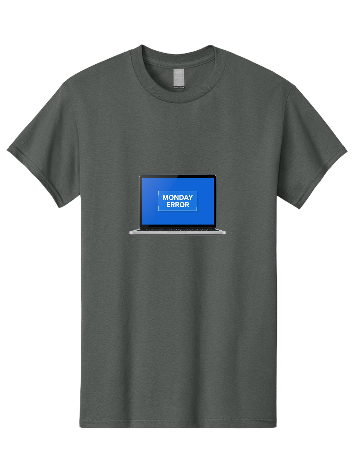Monday-Error-6 Men'S Graphic Tee, 100% Cotton, Comfortable Casual Summer Wear, Machine Washable, Laptop Screen, Monday Error Message, Error Alert, Blue Screen, Glitch, Malfunction, White Text, Tech Issue Bae525