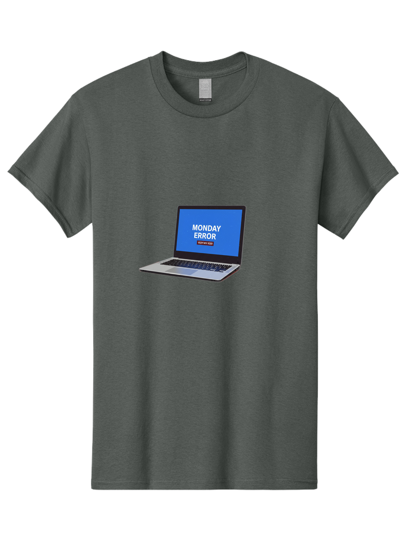 Monday-Error-8 Men'S Graphic Tee, 100% Cotton, Comfortable Casual Summer Wear, Machine Washable, Laptop With Error Message, Monday Blues, System Failure, Error Screen, Technology Issue, Computer Problem, Monday Motivation Bae527