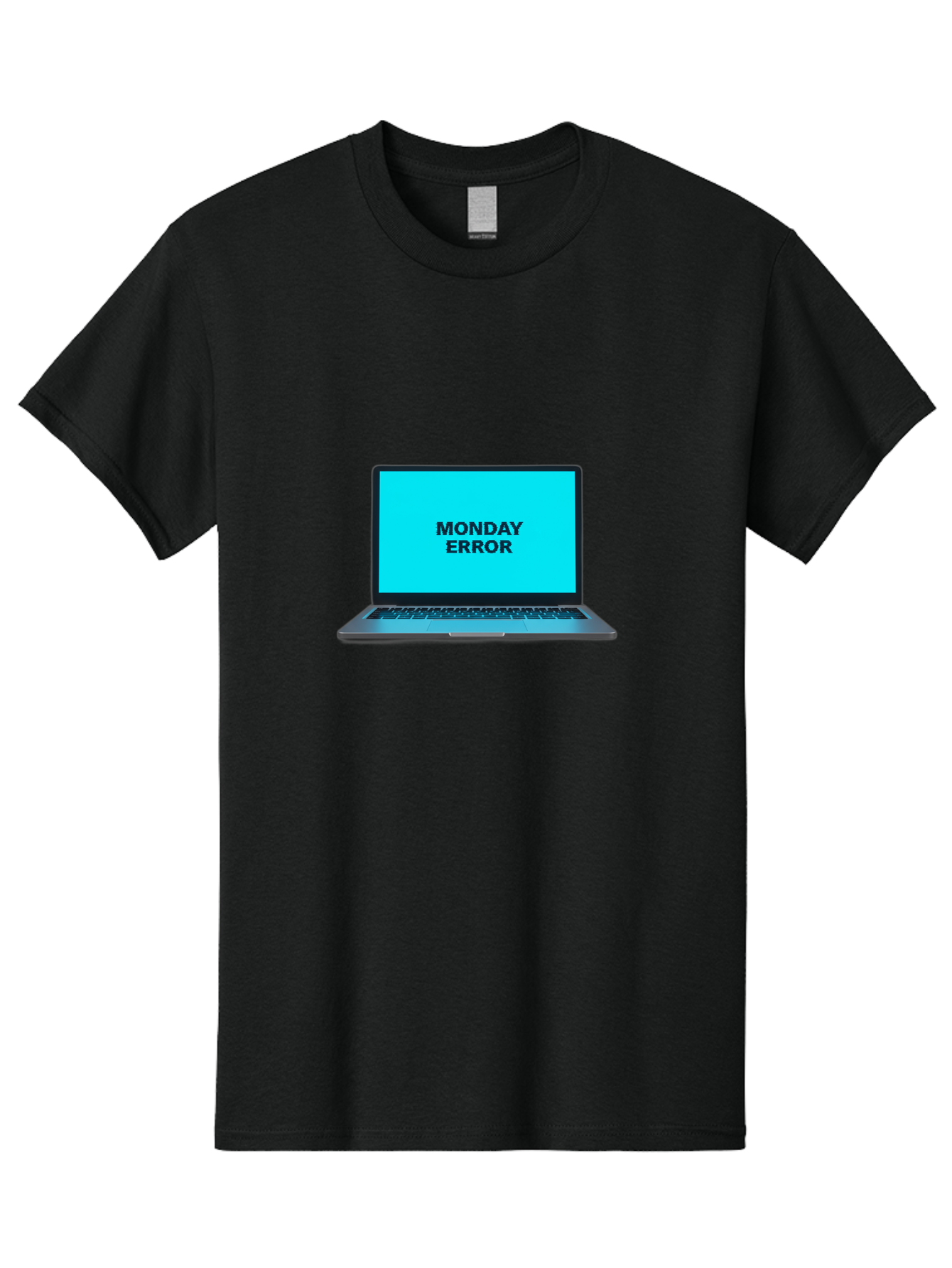 Monday-Error Men'S Graphic Tee, 100% Cotton, Comfortable Casual Summer Wear, Machine Washable, Laptop With Error Message, Monday Blues, System Failure, Computer Glitch, Blue Screen, Tech Issue, Troubleshooting Bae530